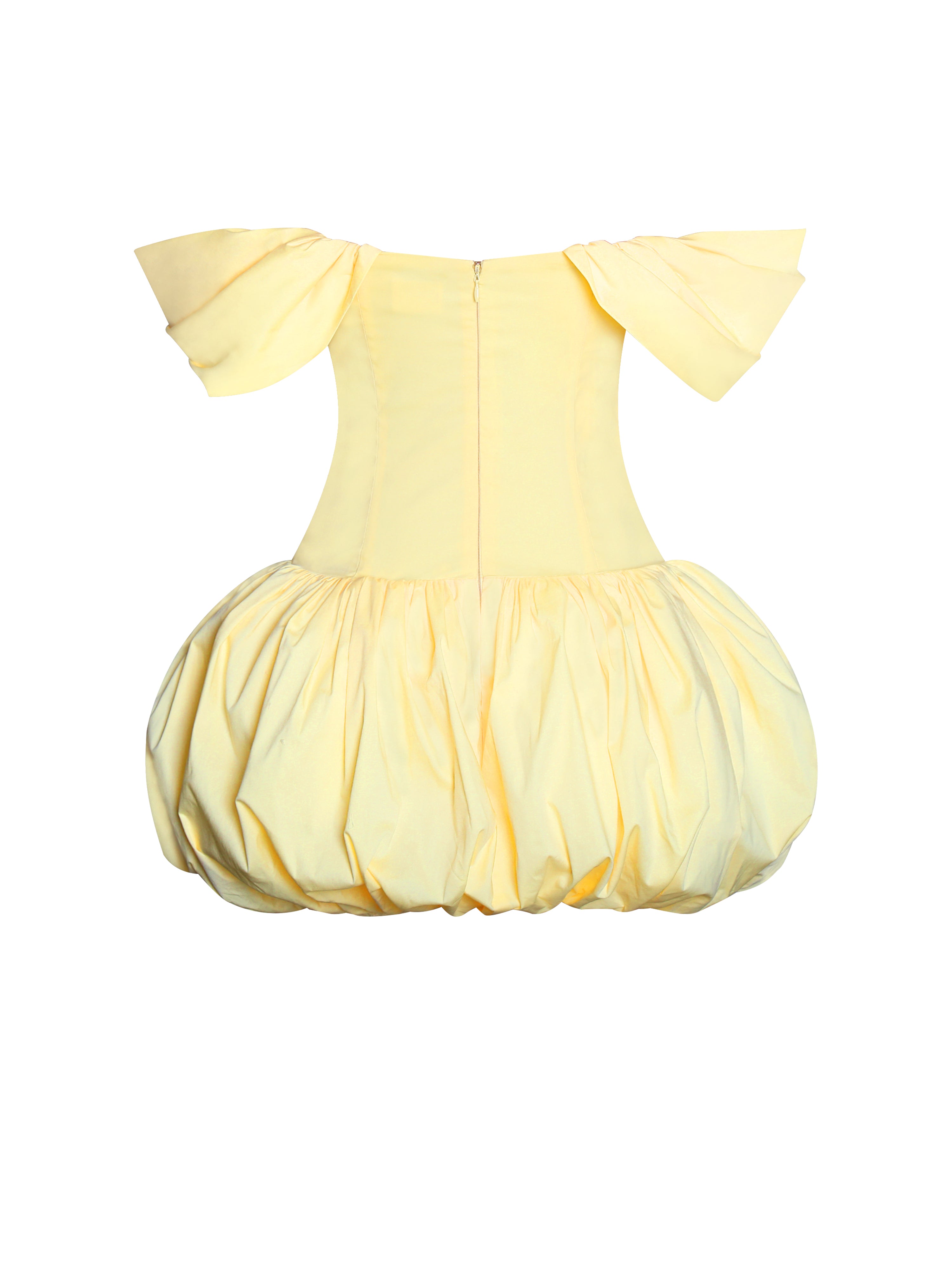 Umika Butter Yellow Bubble Hem Mini Dress