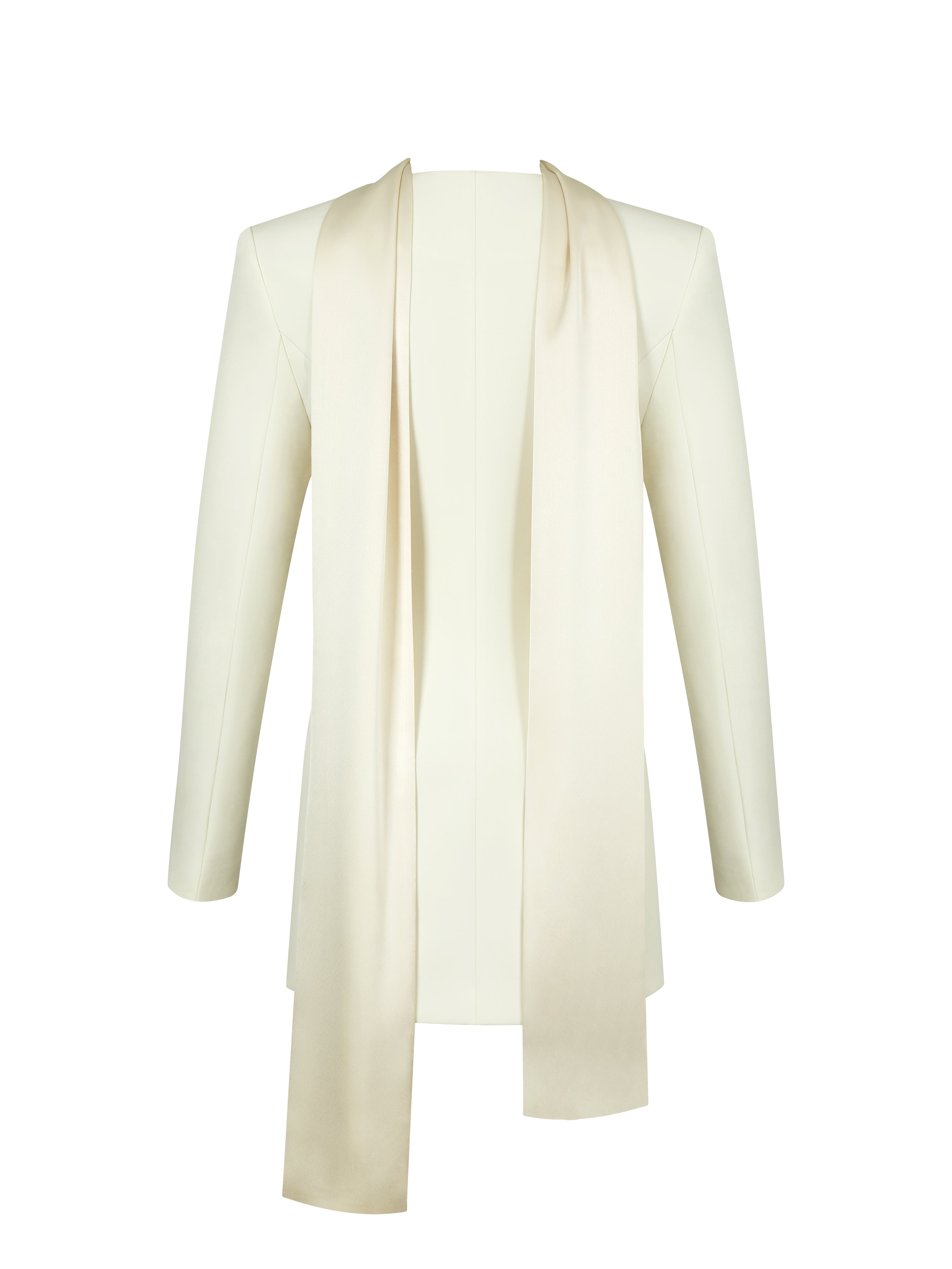 Jeannie Cream Blazer Mini Dress with Scarf