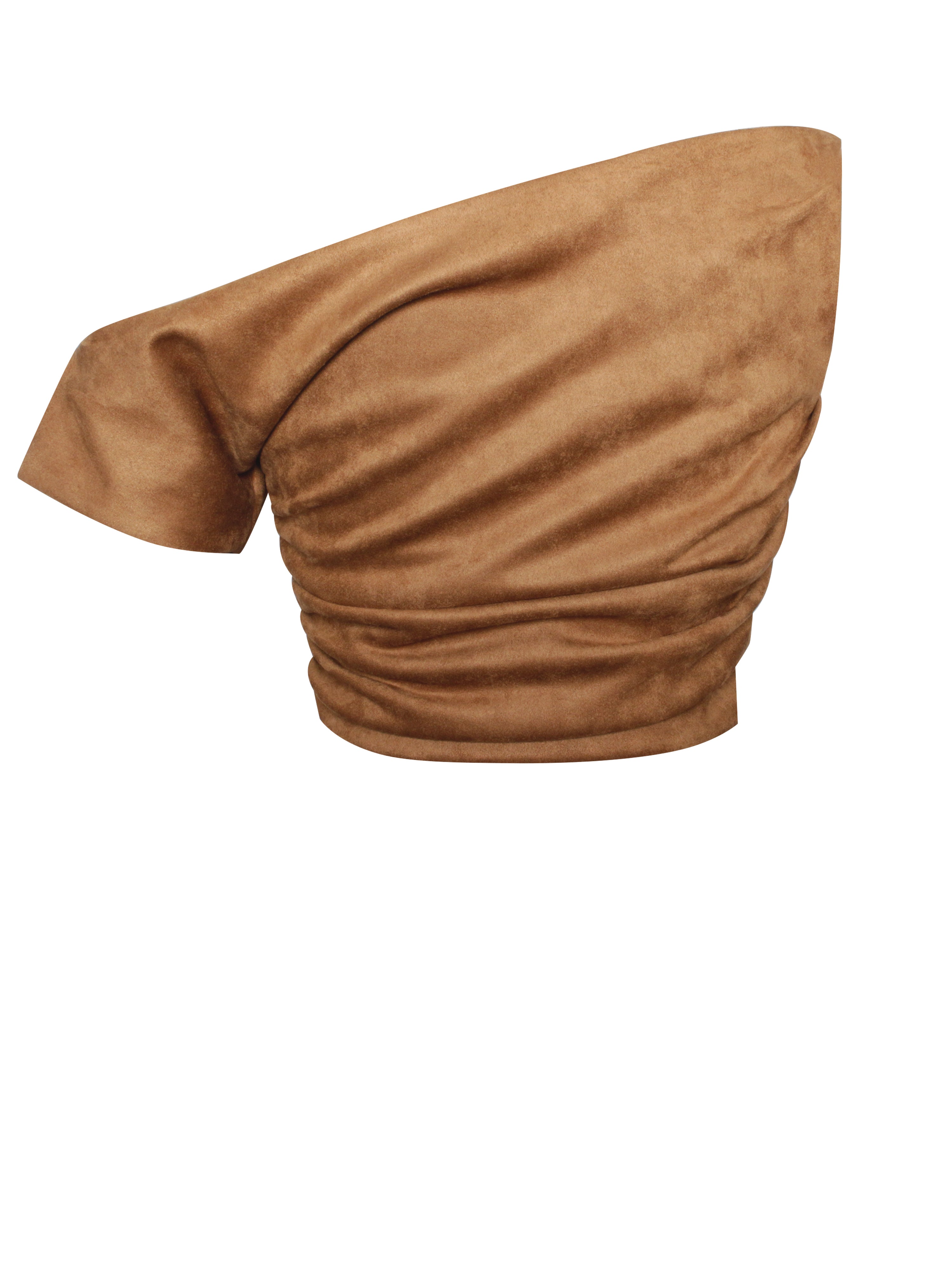 Yara Brown Suede Slash Neck Tank Top