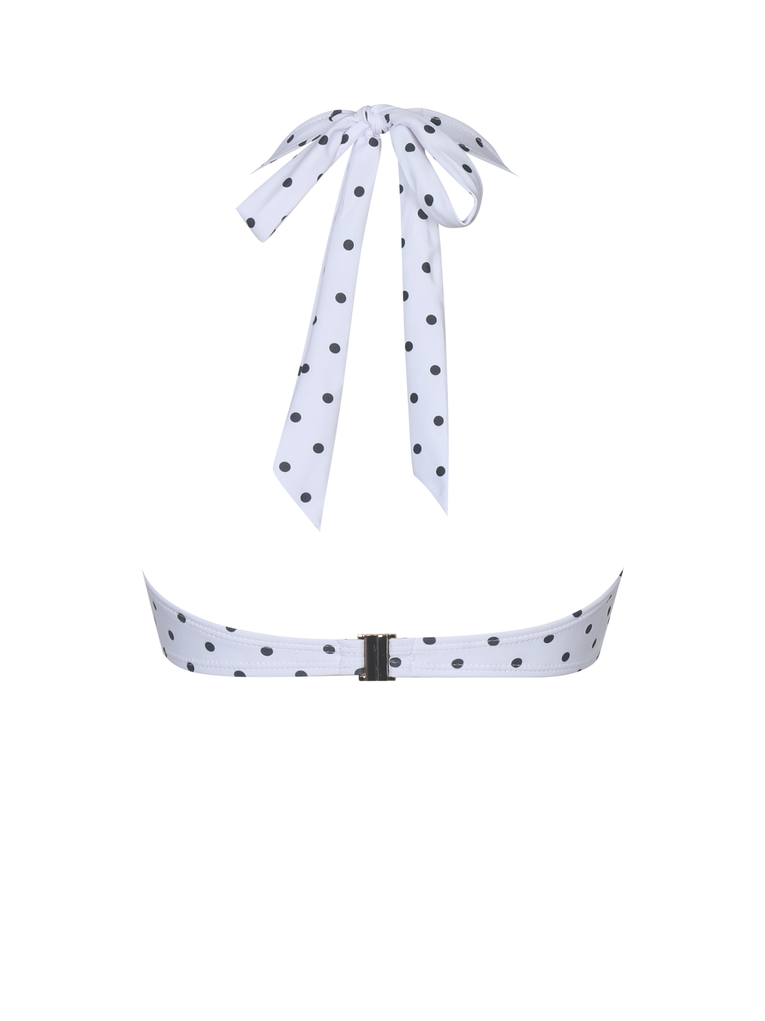 Olivea Polka Dot Black Bowtie Halter Bikini Top