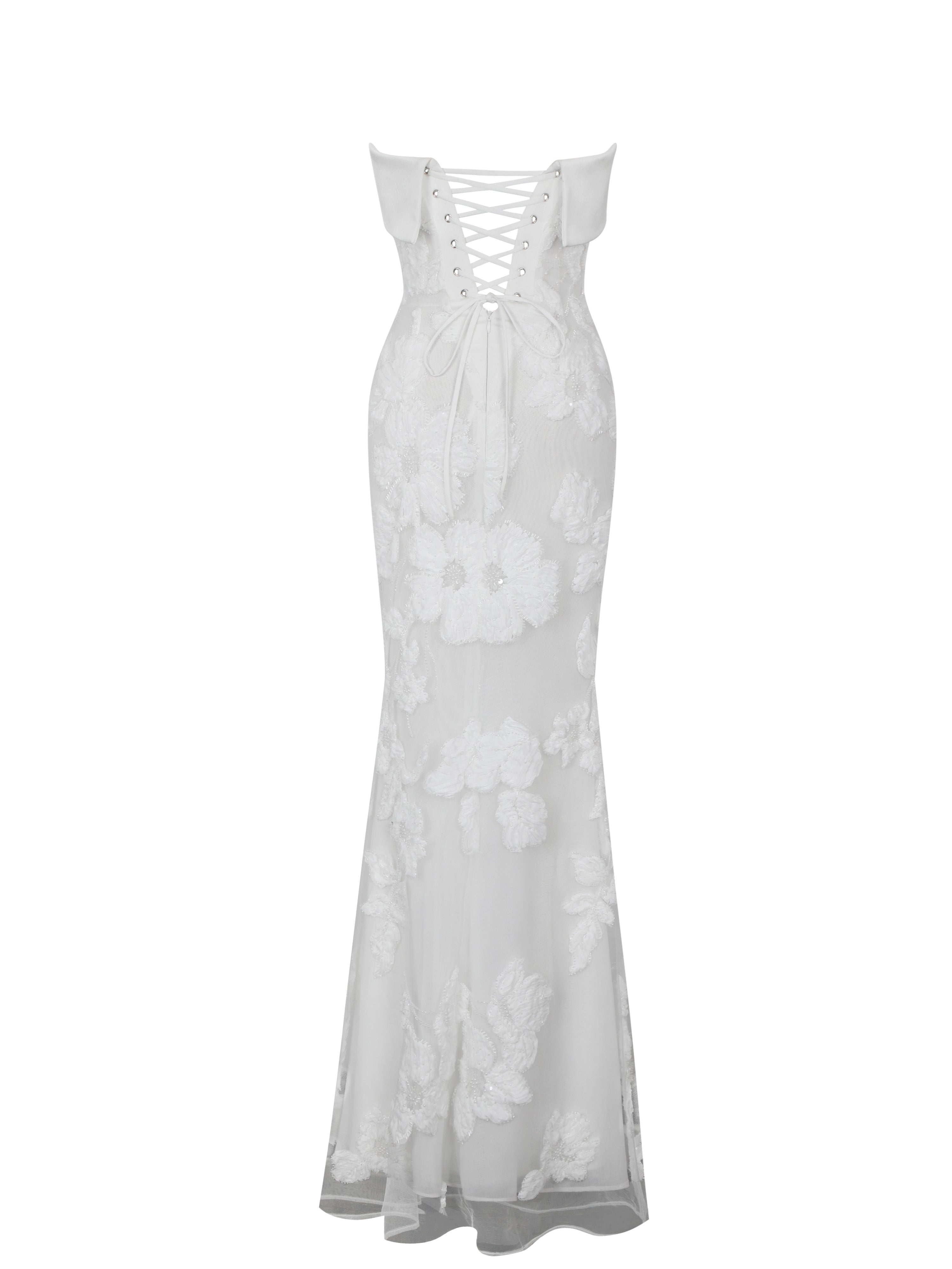 Raphaela White Floral Strapless Mermaid Wedding Dress (PREORDER)