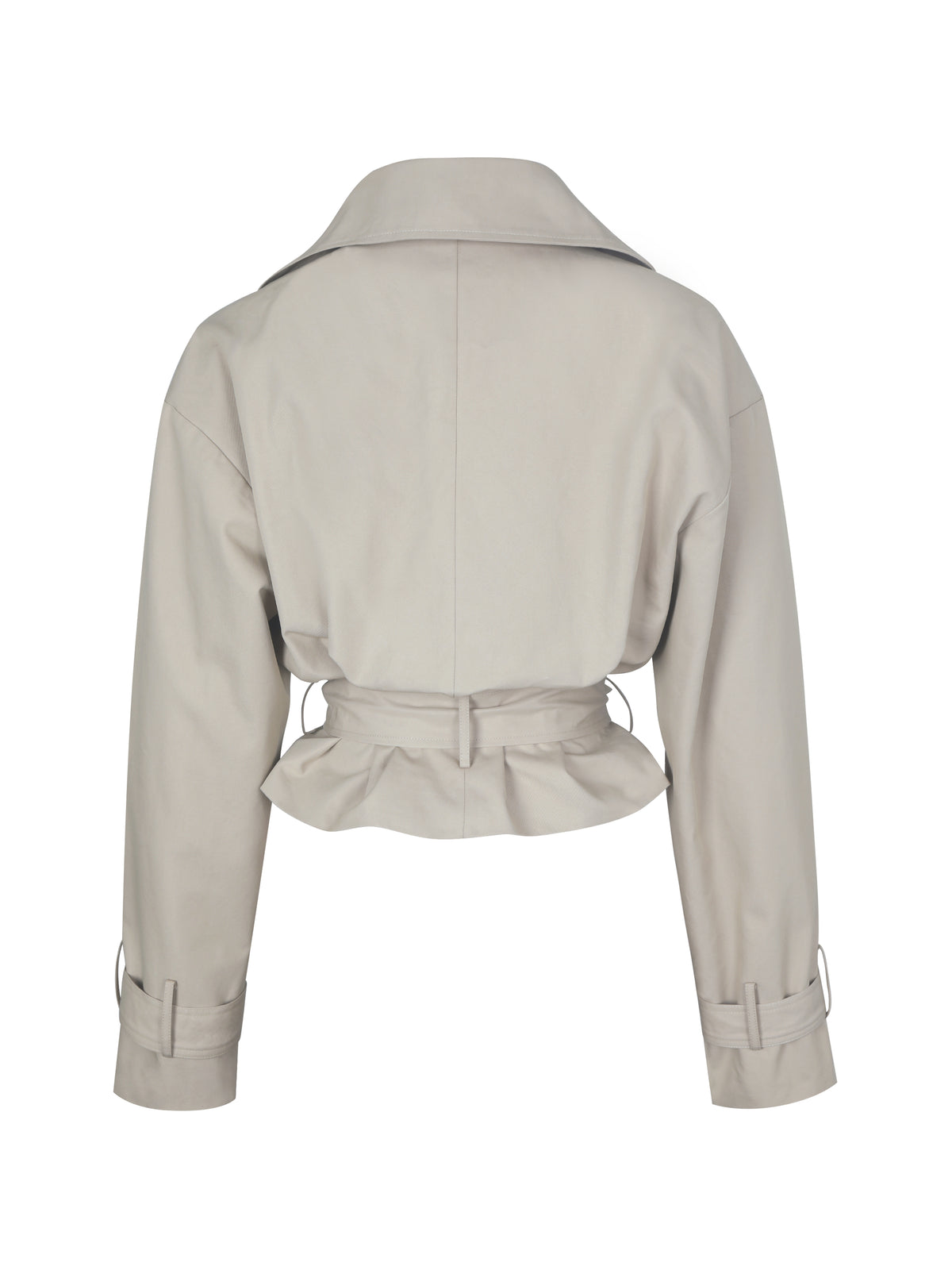 Zuly Tan Cotton Gabardine Mini Trench Jacket
