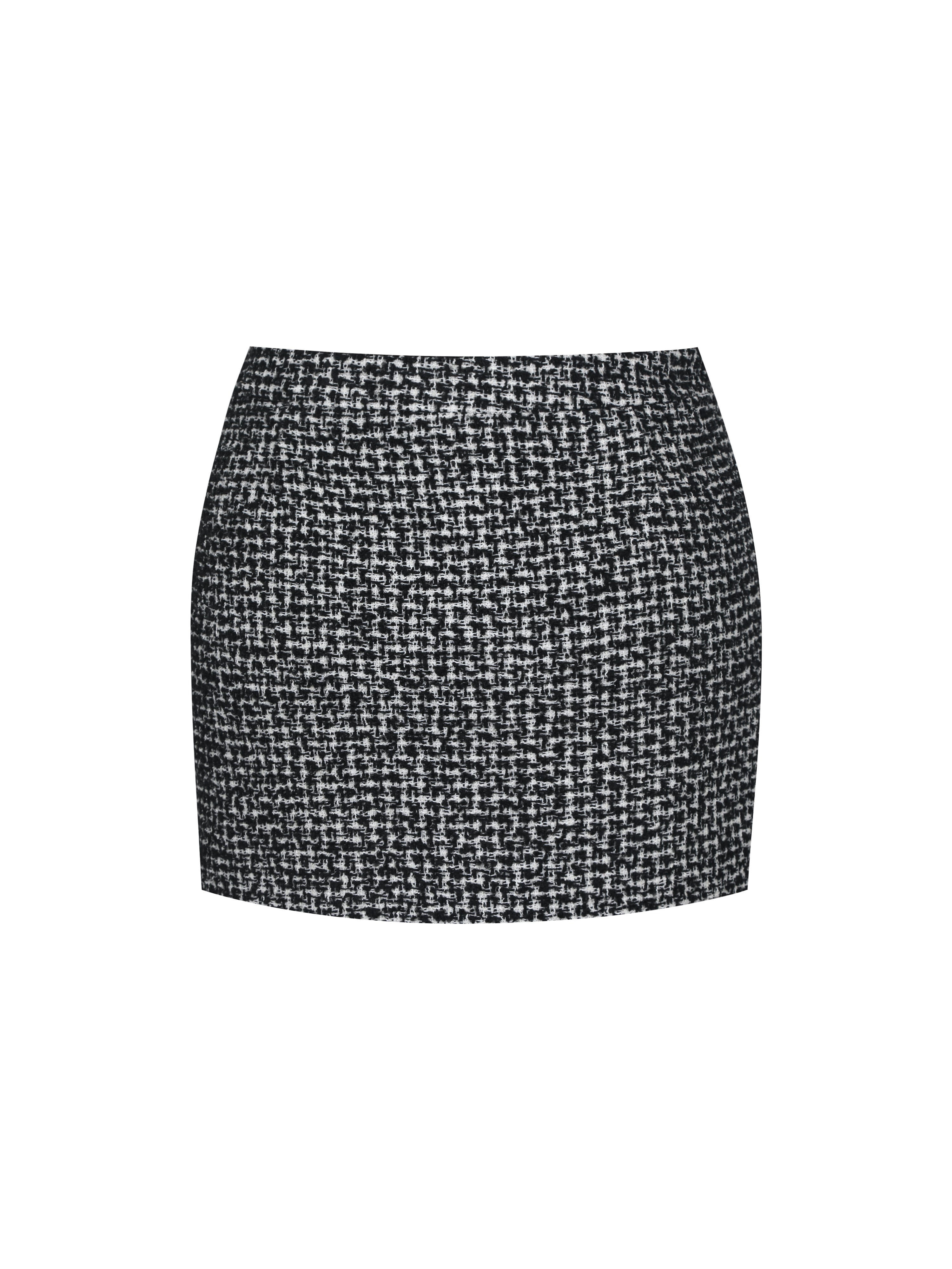 Sandra Black & White Tweed Mini Skirt