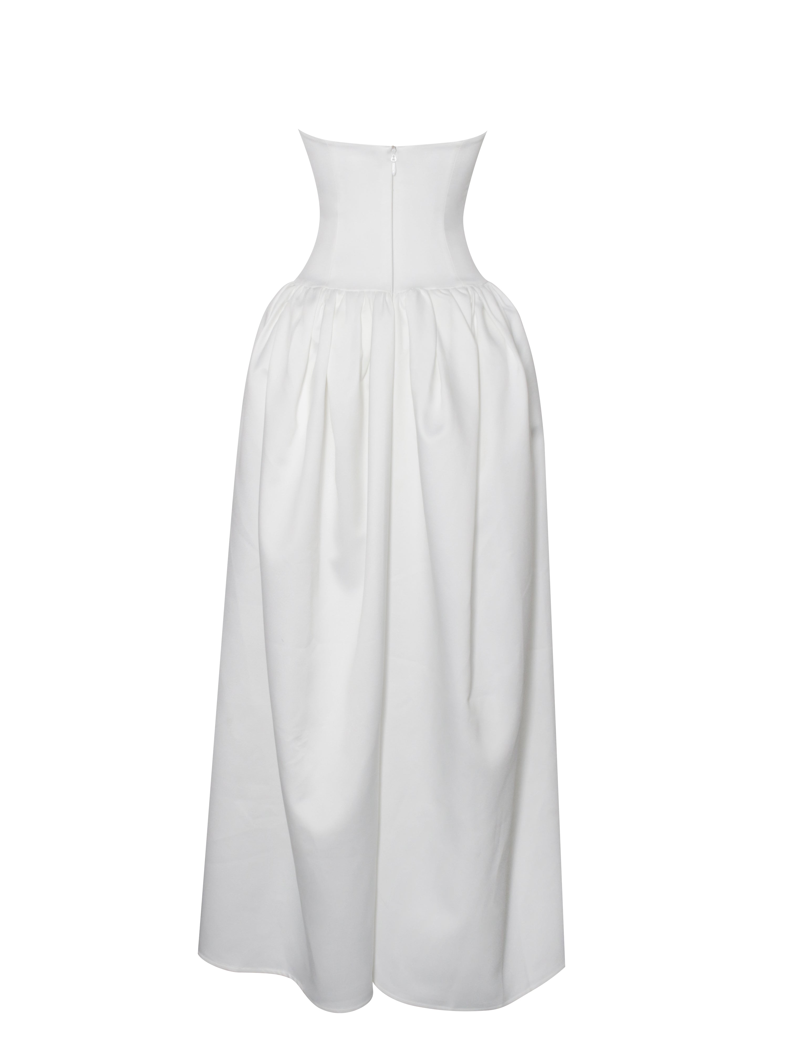 Naila Lace Trim Strapless Drop Waist Wedding Gown