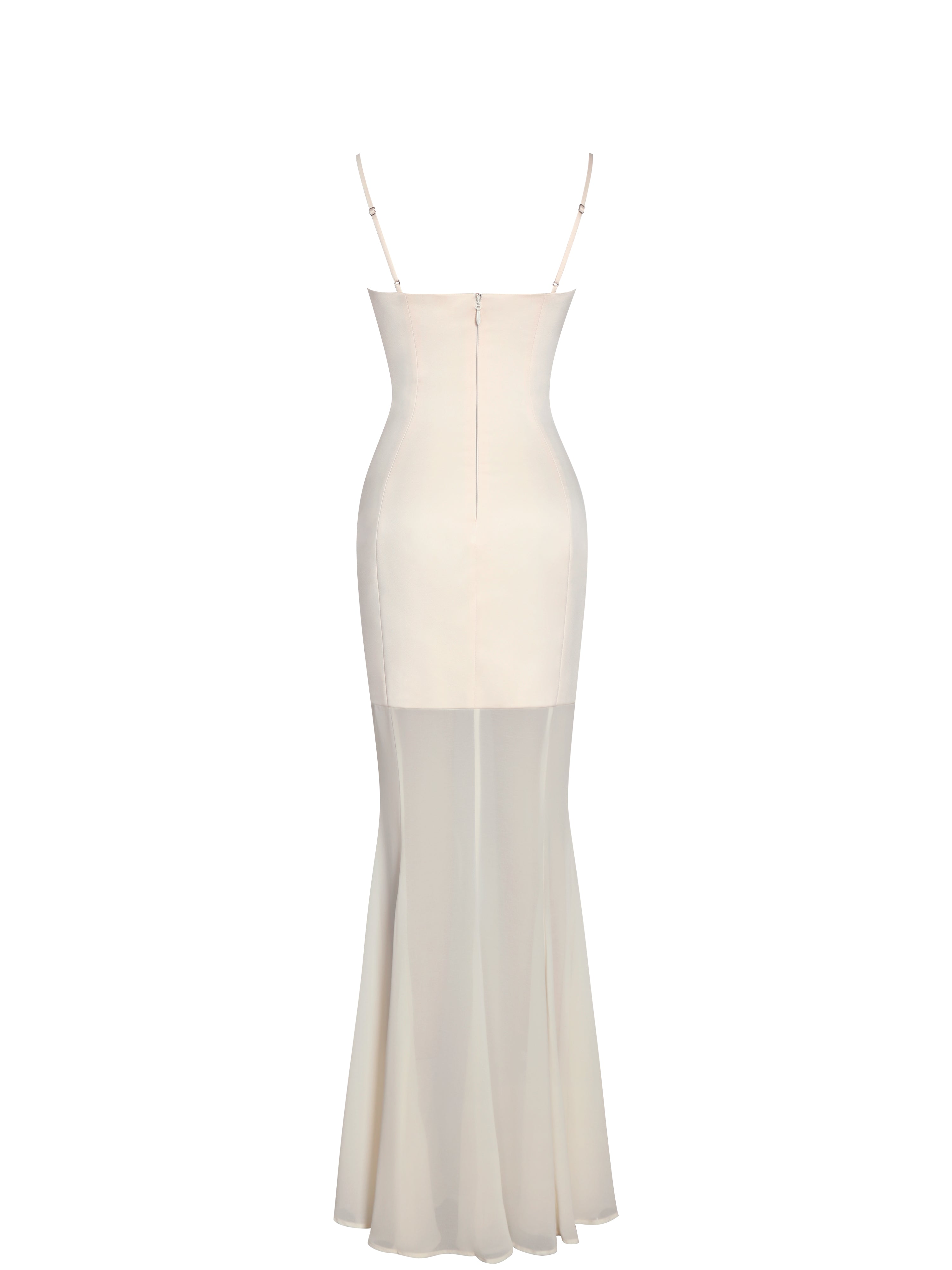 Zayne Butter Yellow Ruch Breast Chiffon Mermaid Maxi Dress