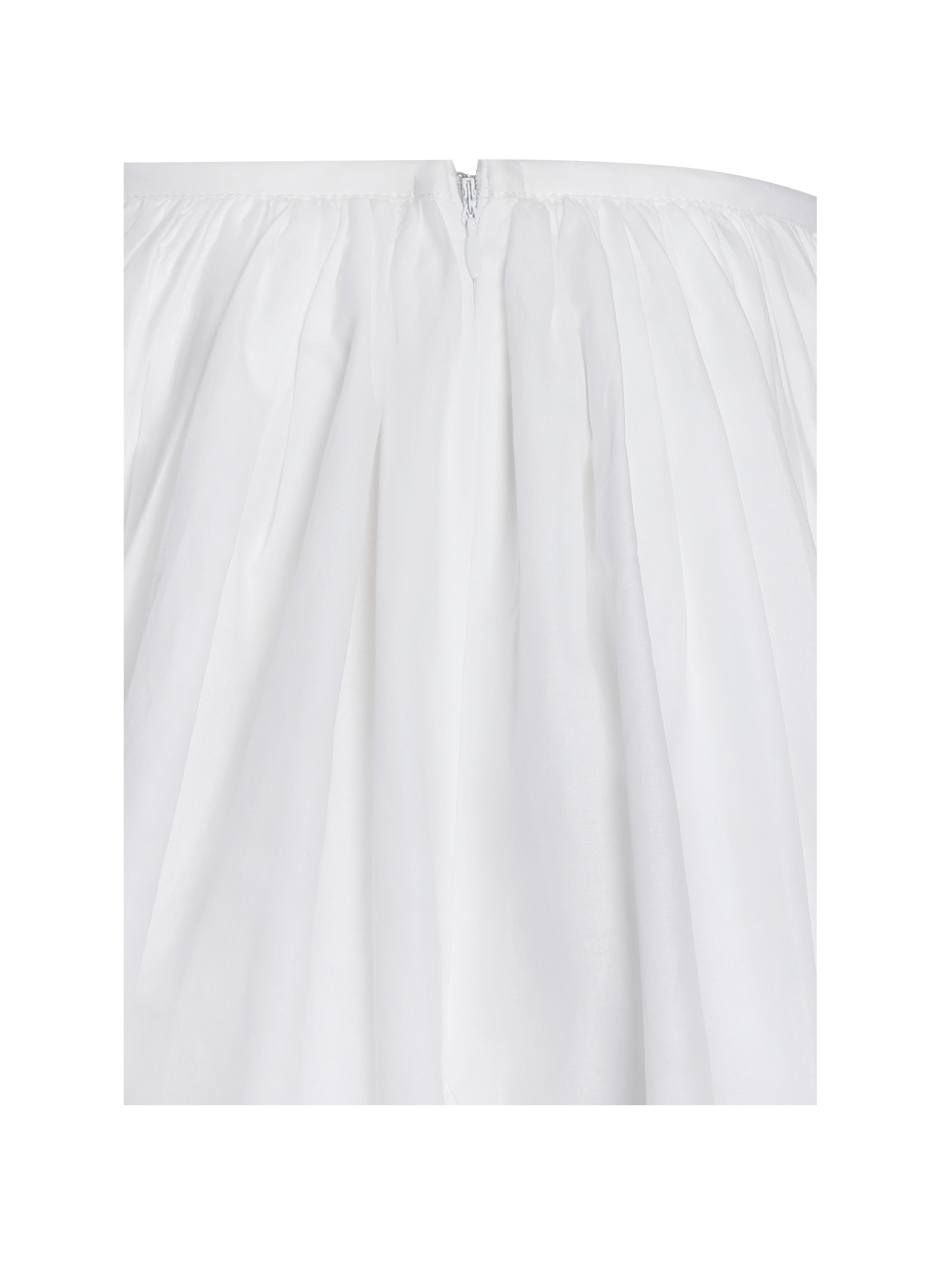 Aliza Lace Trim Layered Cotton Mini Full Skirt
