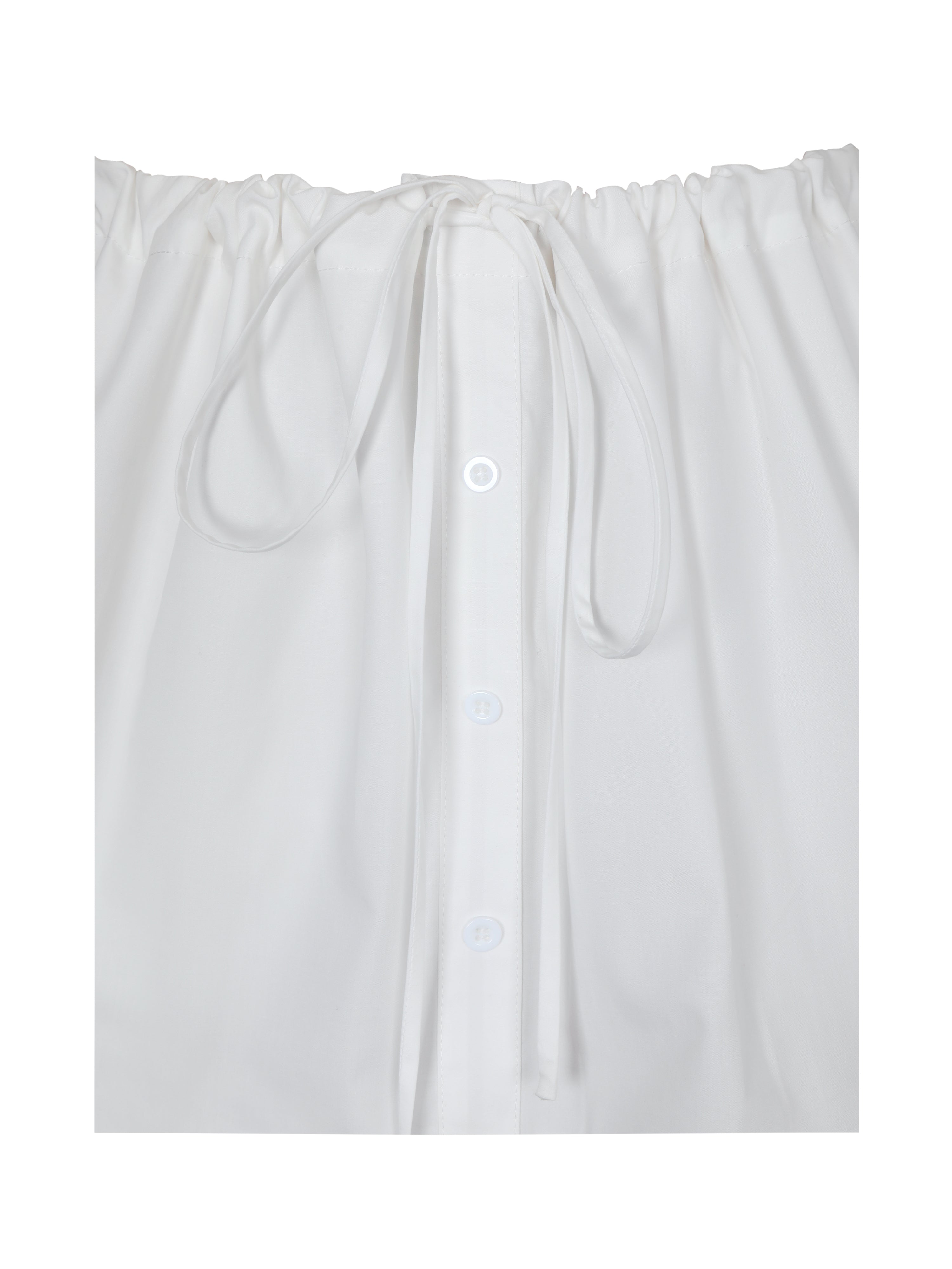 Wavie White Cotton Poplin Adjustable Tie Skort