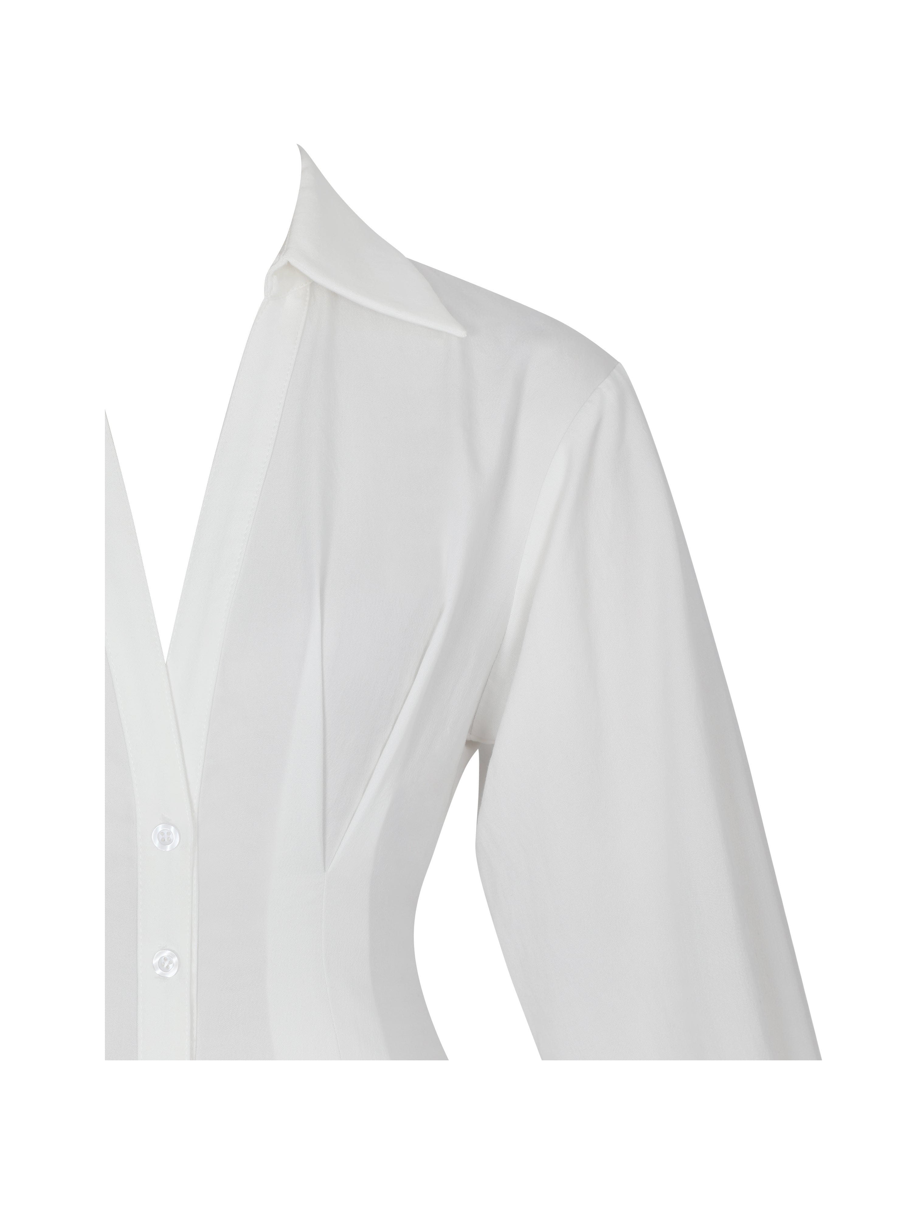 Nanette White Lyocell Poplin Shirt Mini Dress