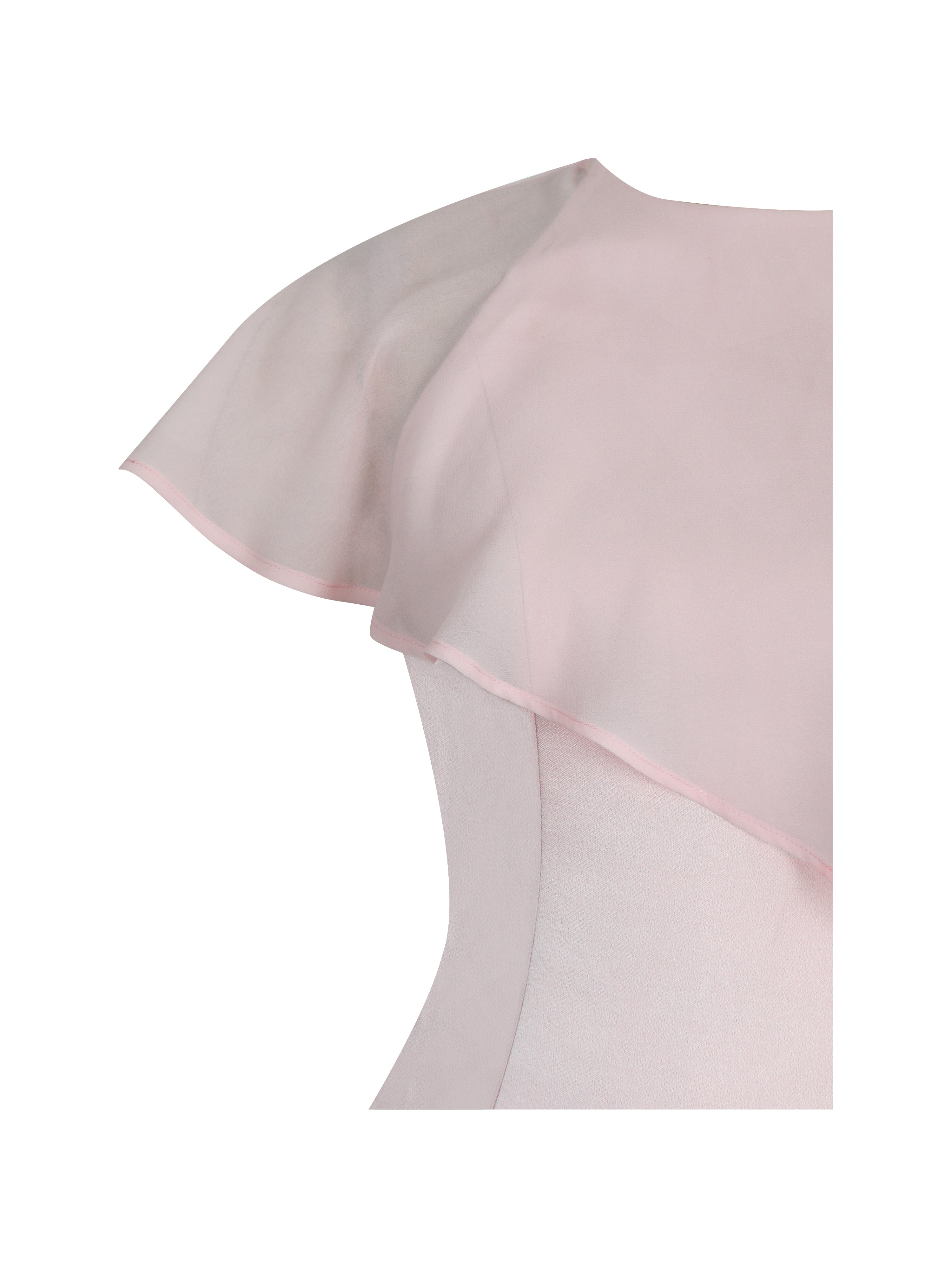 Umeko Tulip Pink Asymmetrical Cape Mini Dress