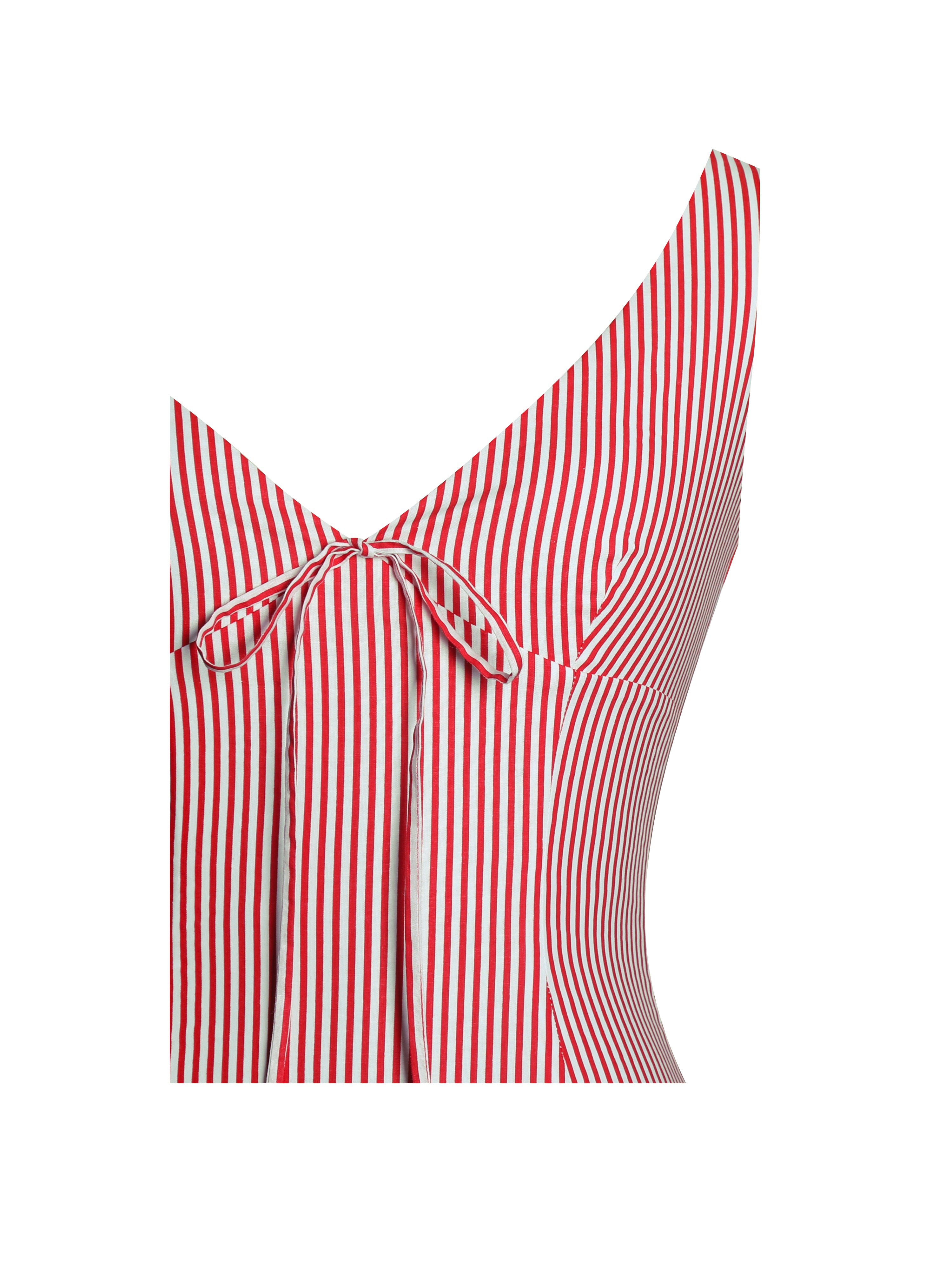 Oceana Red Candy Stripe Drop Waist Midi Dress