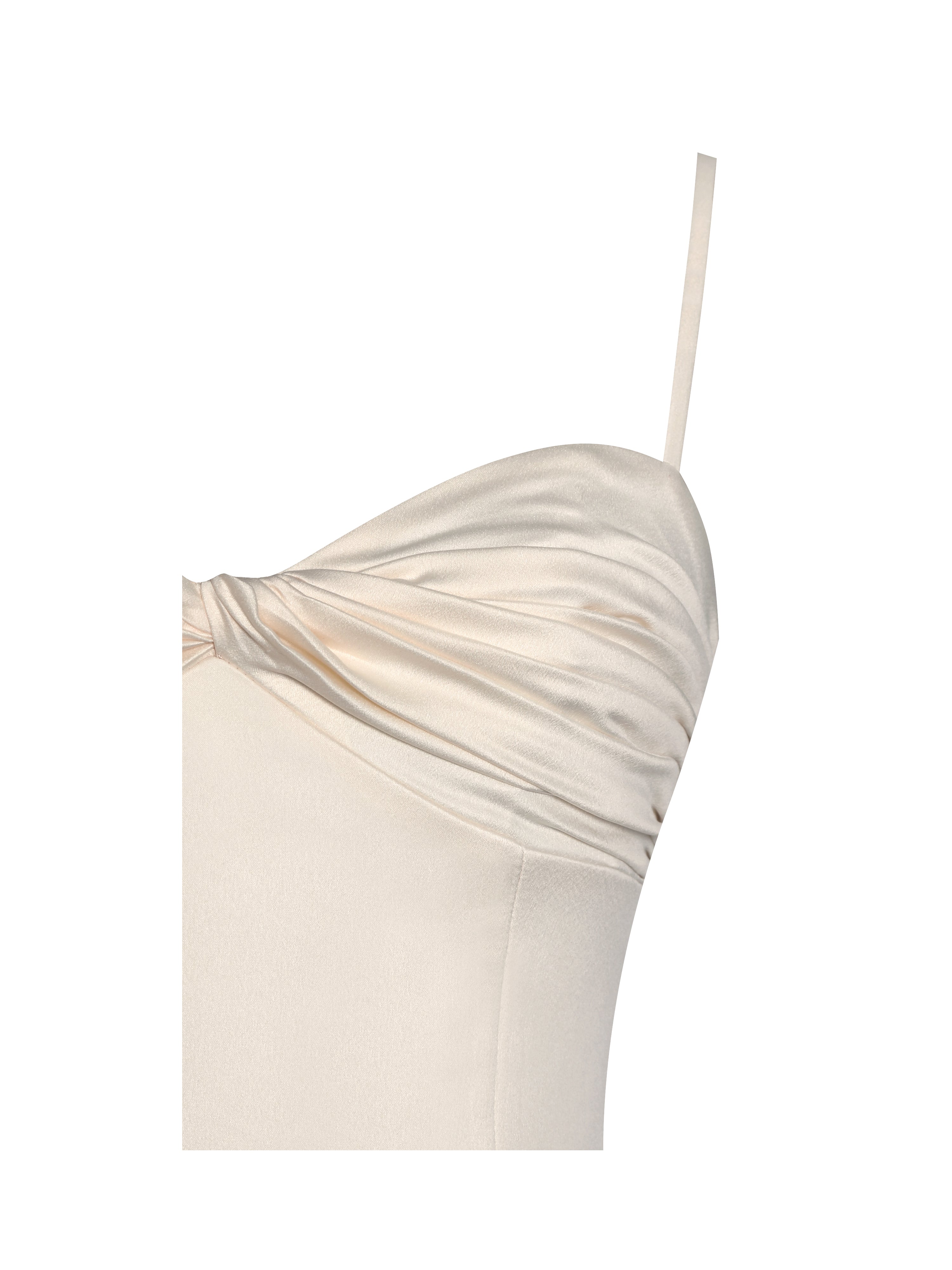 Zayne Butter Yellow Ruch Breast Chiffon Mermaid Maxi Dress