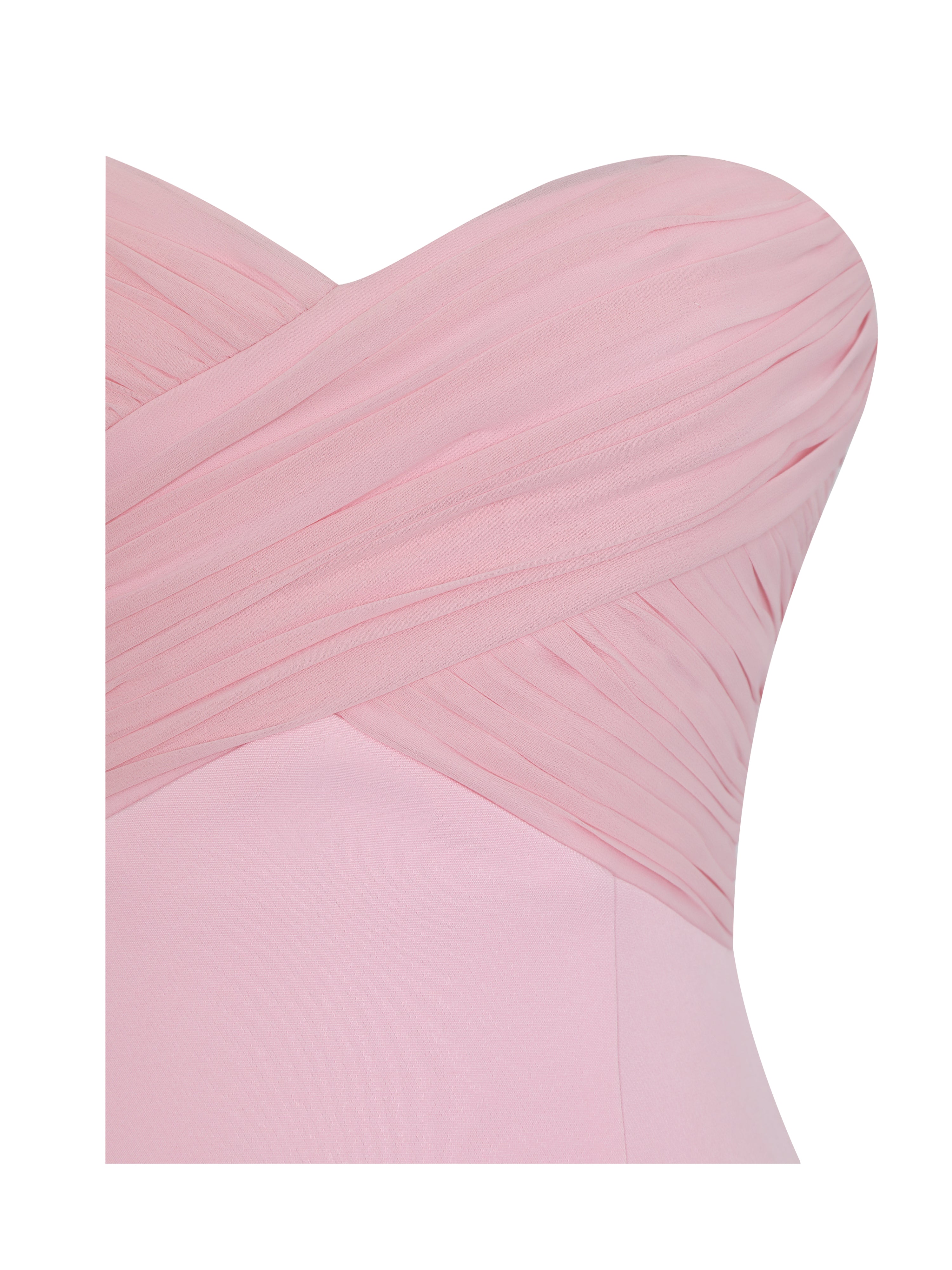 Olivia Rose Pink Strapless Crossover Mini Dress