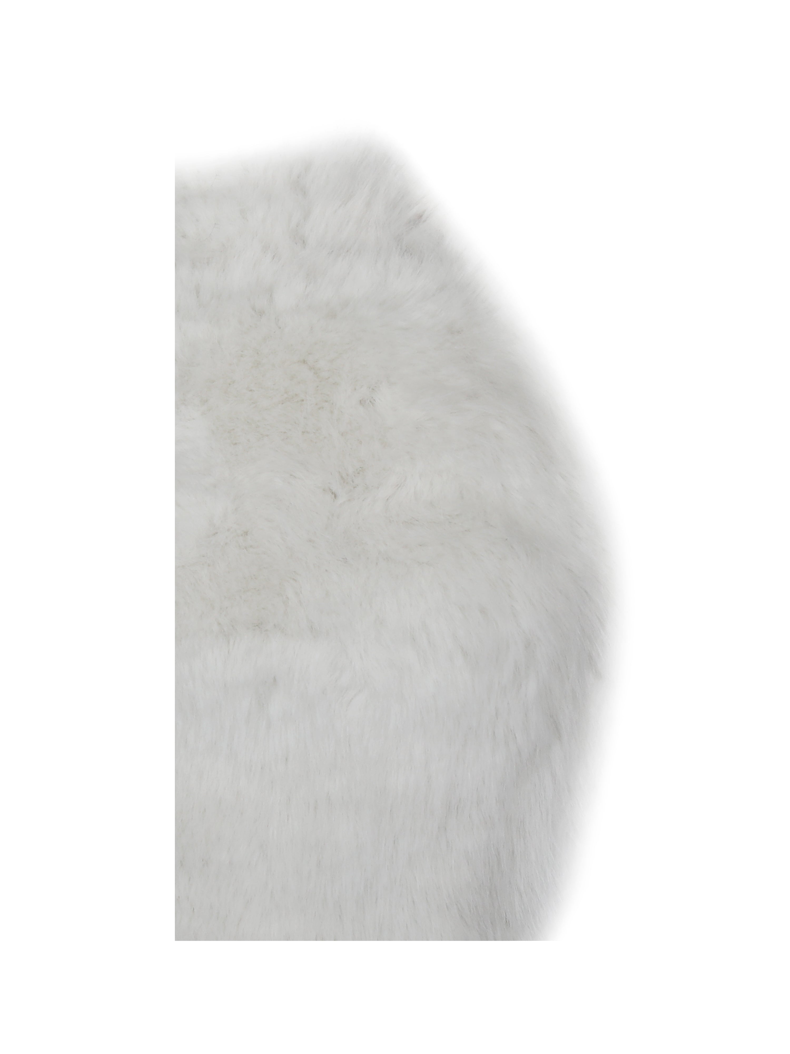 Oona White Backless Contoured Fur Halter Top