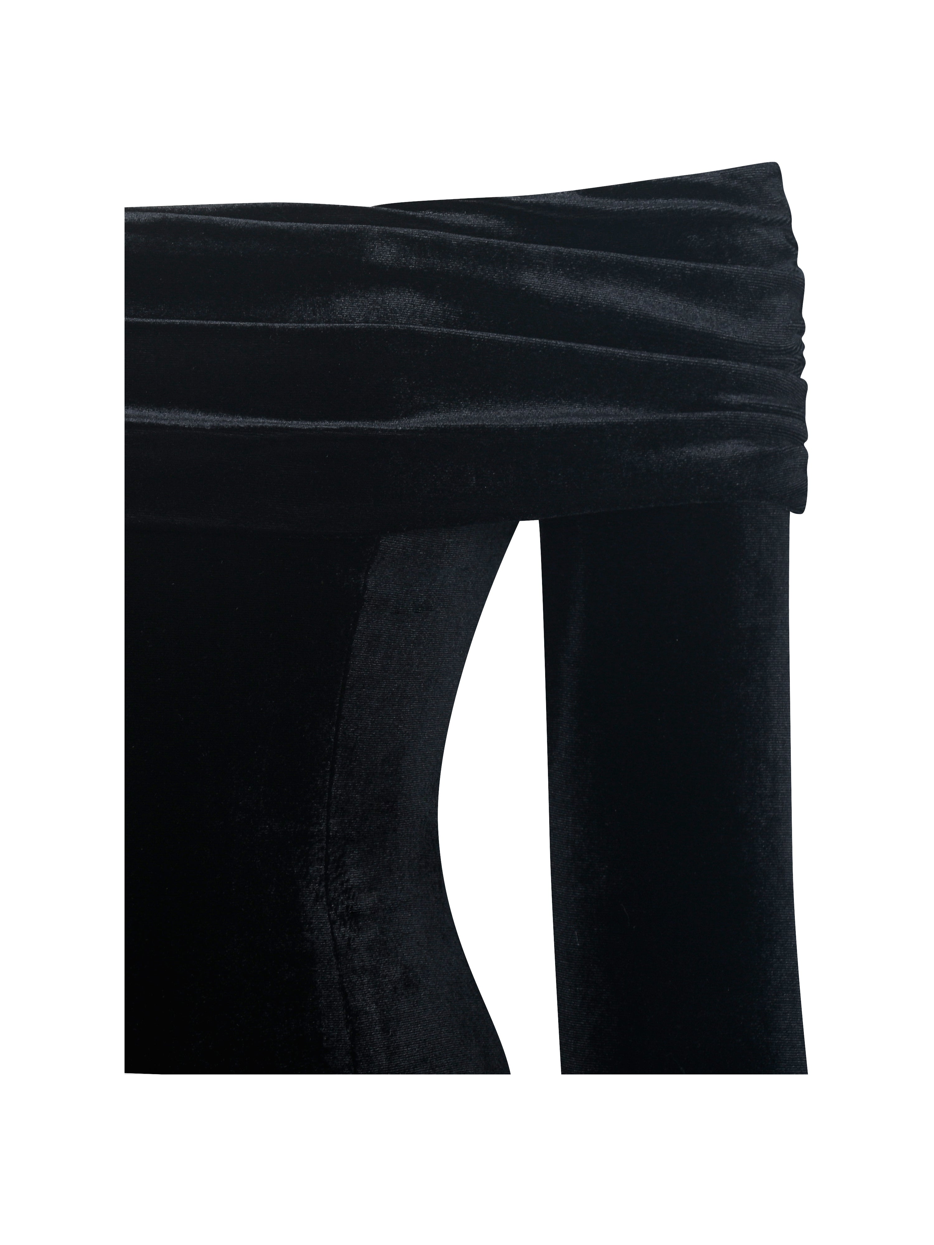 Magnolia Black Off-Shoulder Layered Satin Mini Dress