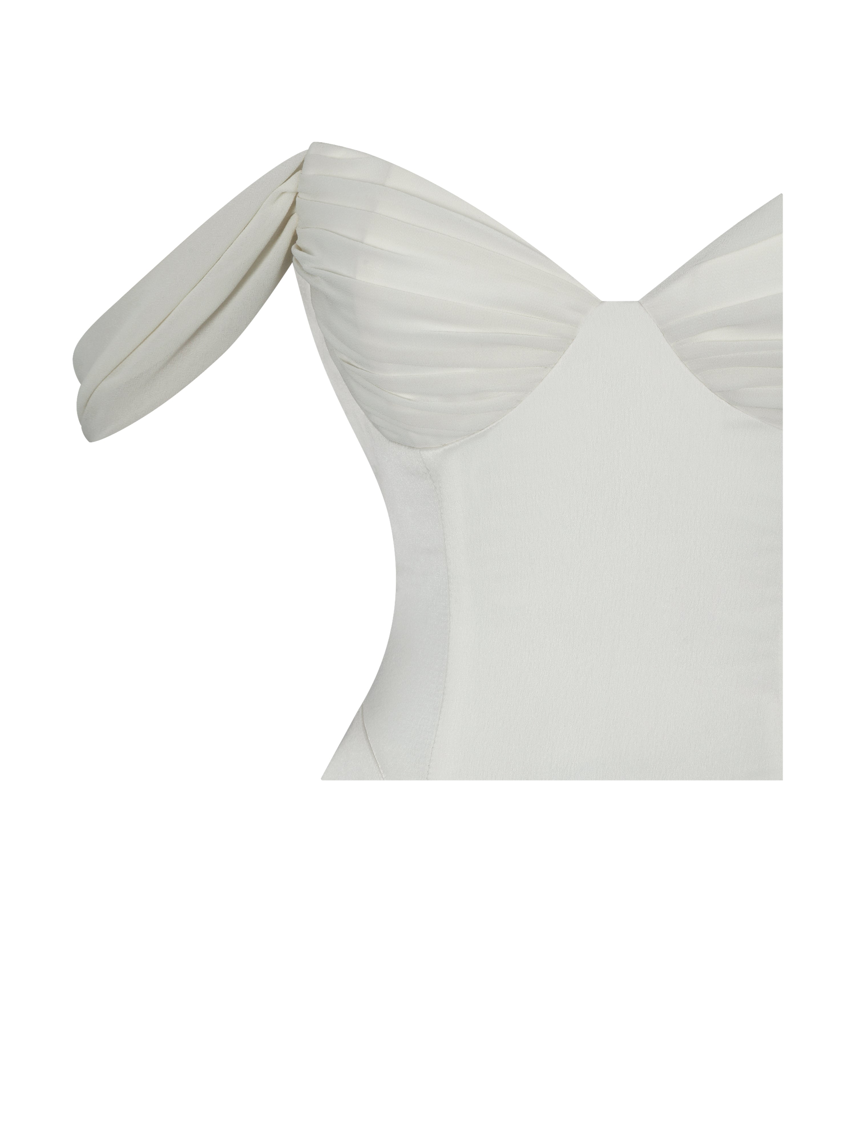 Jessalyn Ivory Sweetheart Peplum Mermaid Wedding Dress with Chiffon Scarf (PREORDER)