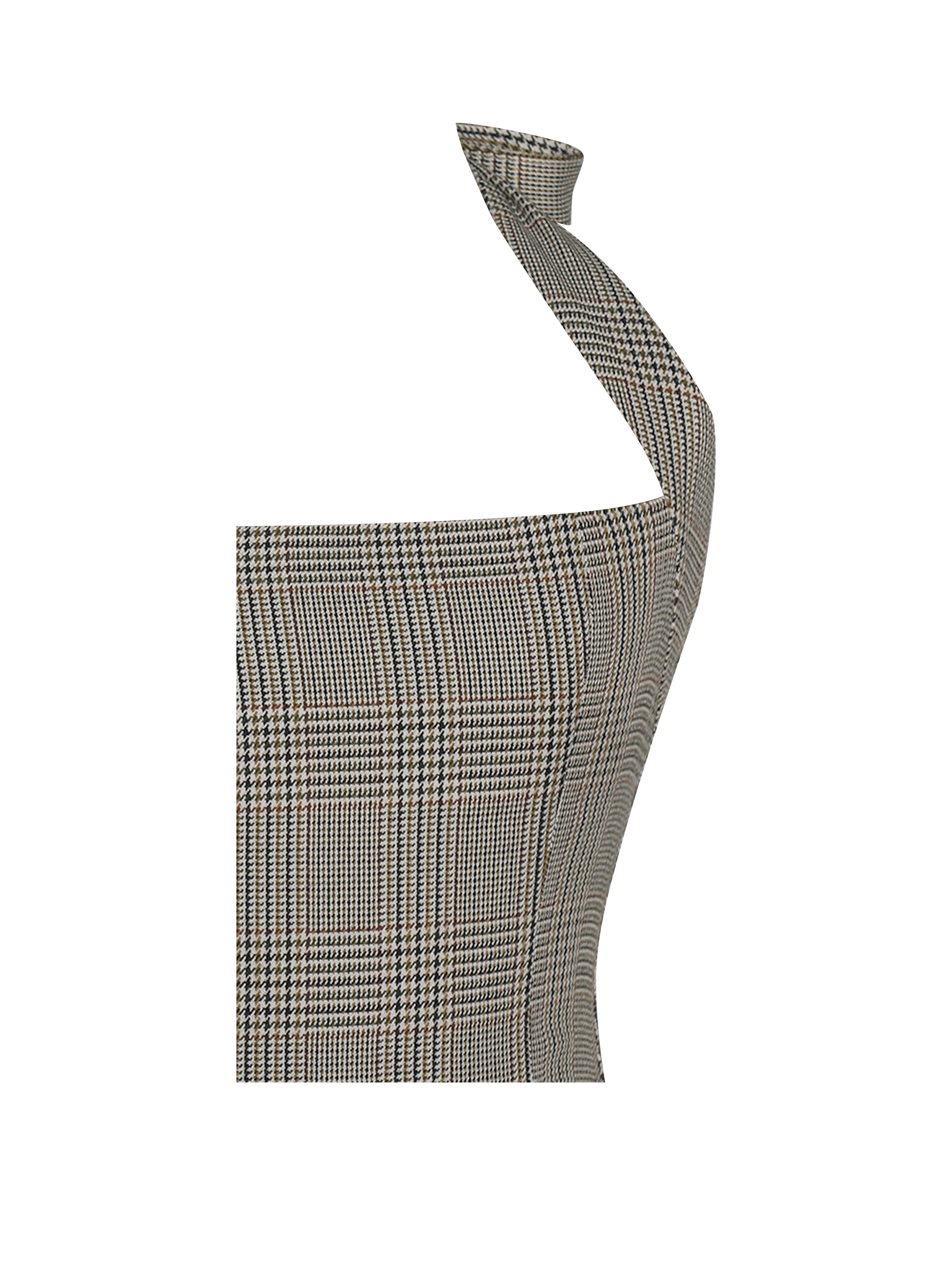 Dacia Plaid Halter Lace-up Bubble Mini Dress