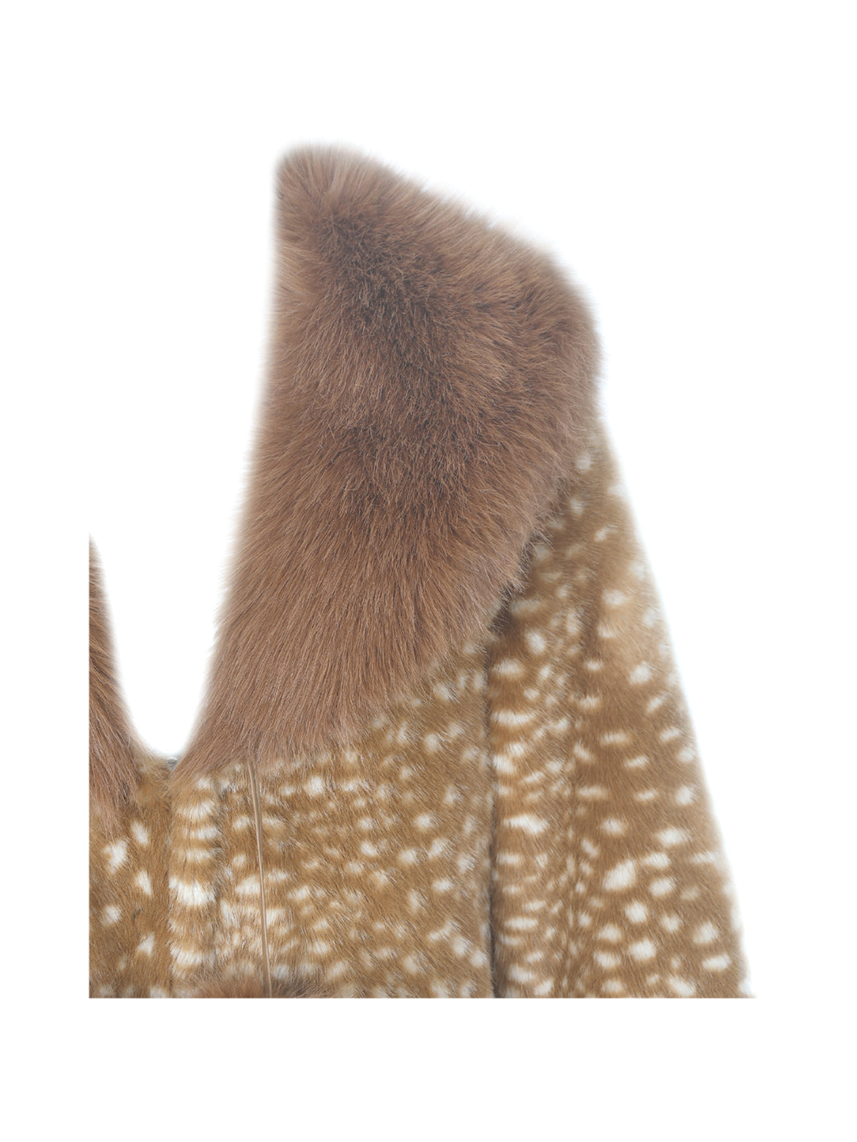 Mia Chestnut Faux Fur Bambi Print Mini Coat