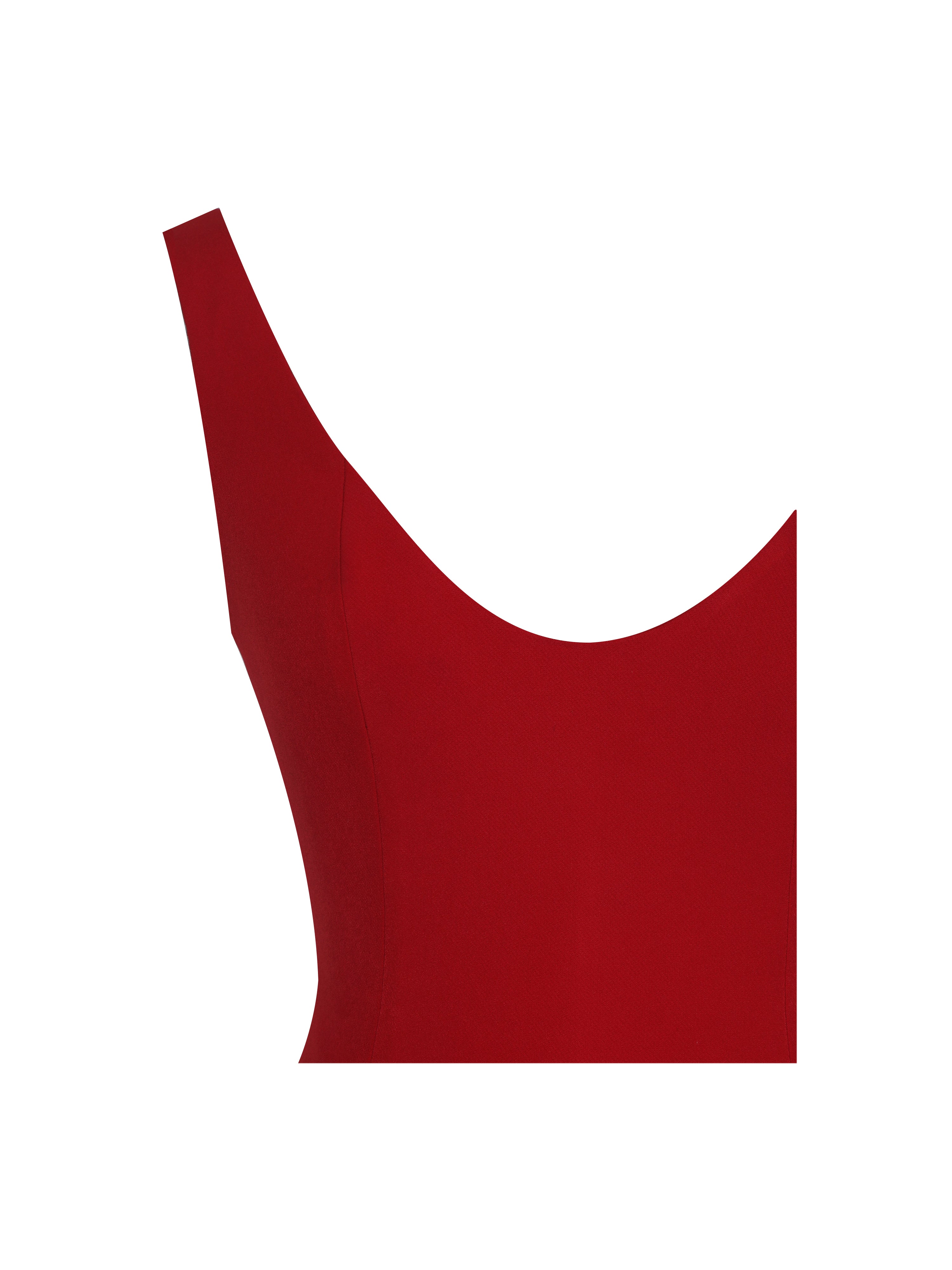 Verona Crimson Scoop Neck Flared Maxi Dress