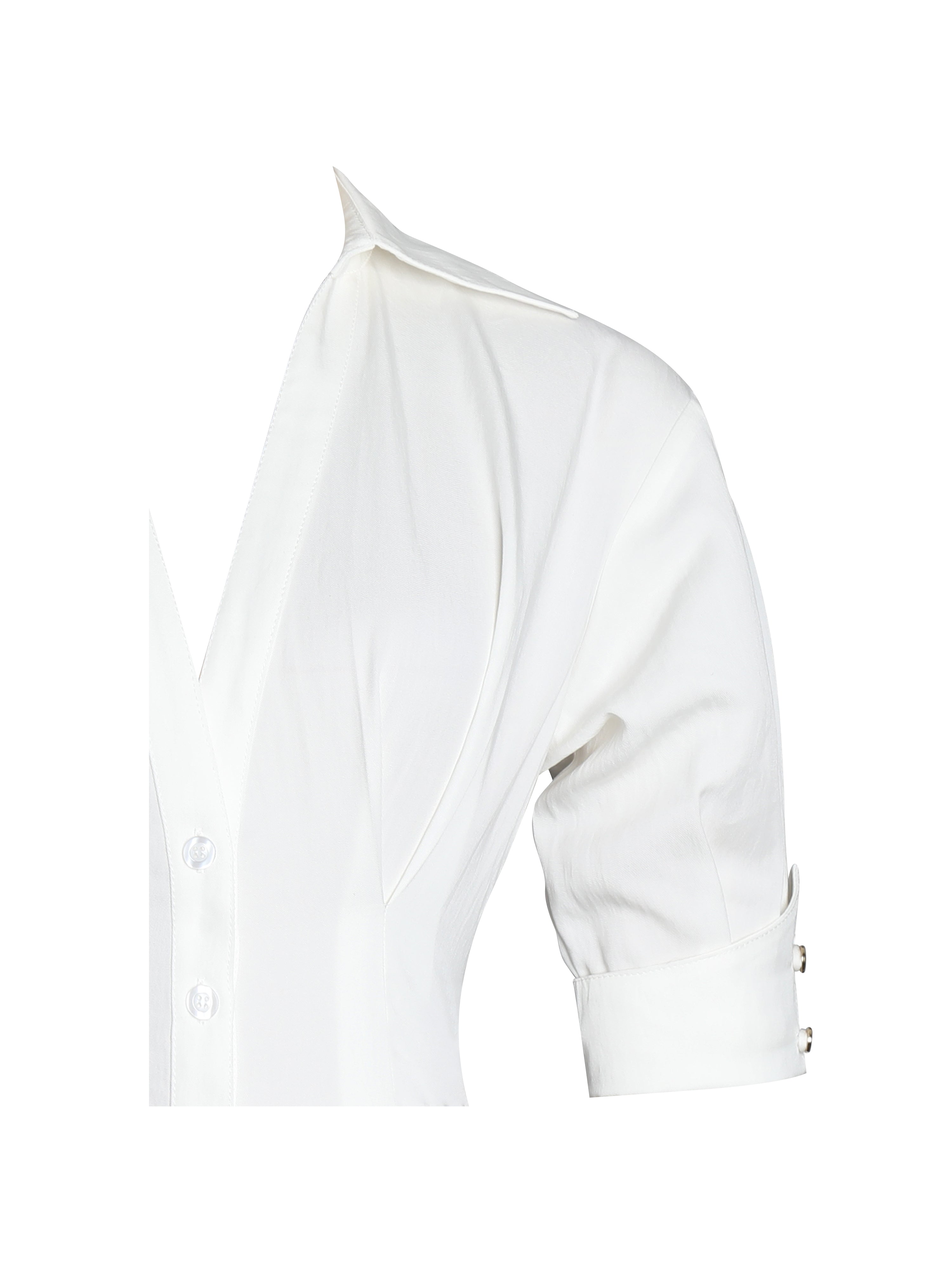 Palina Lyocell Pleated Midi Preppy Shirt Dress