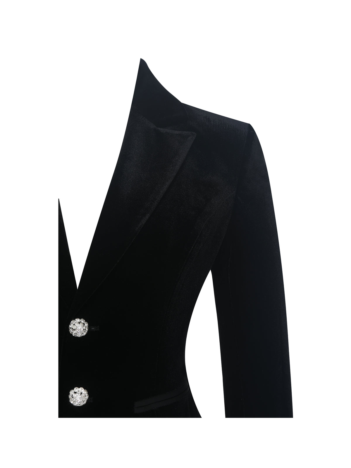 Ronni Black Velvet Single-Breasted Blazer