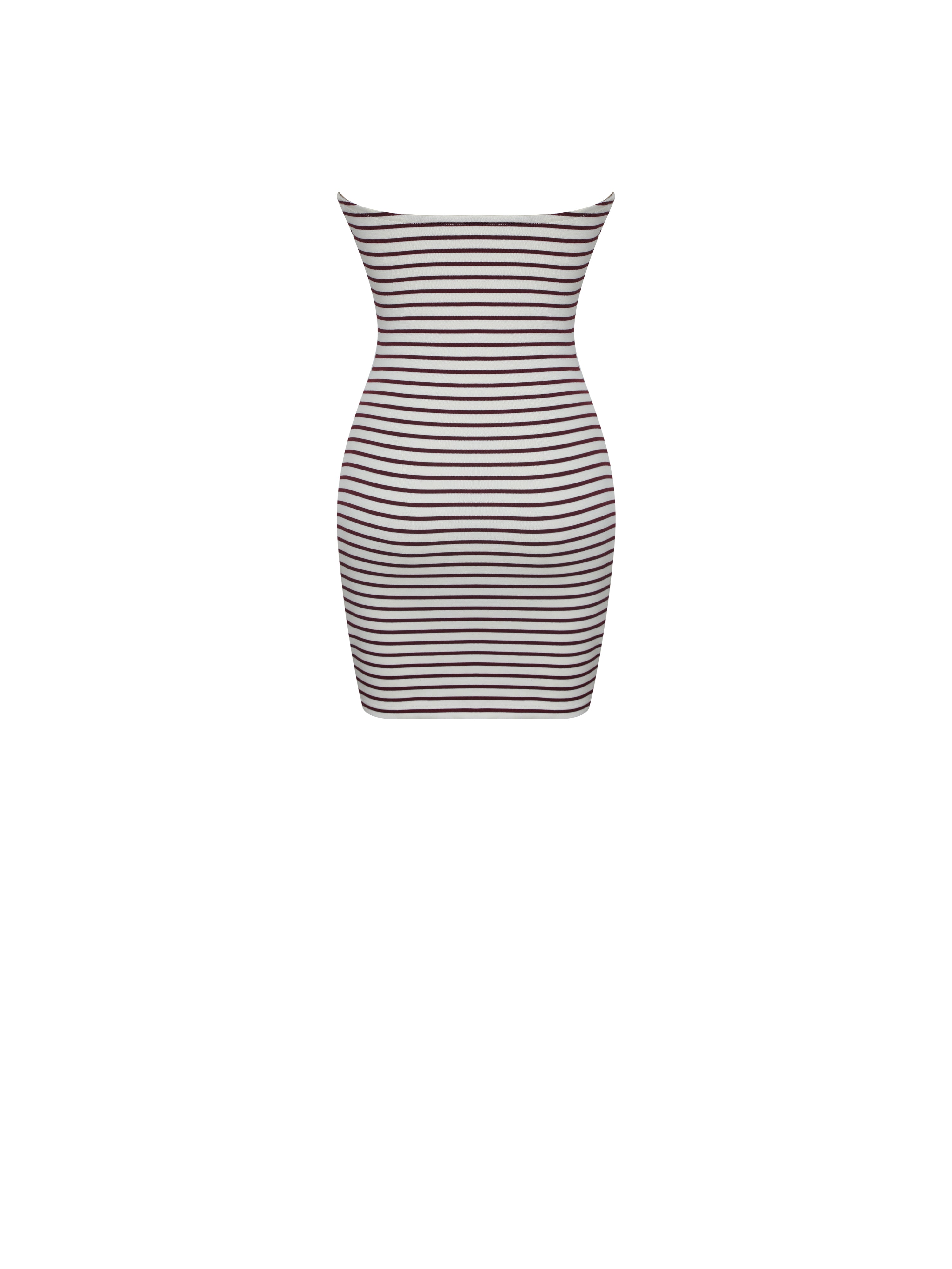 Tommie Ivory & Burgundy Lyocell Jersey Tie Strap Mini Dress