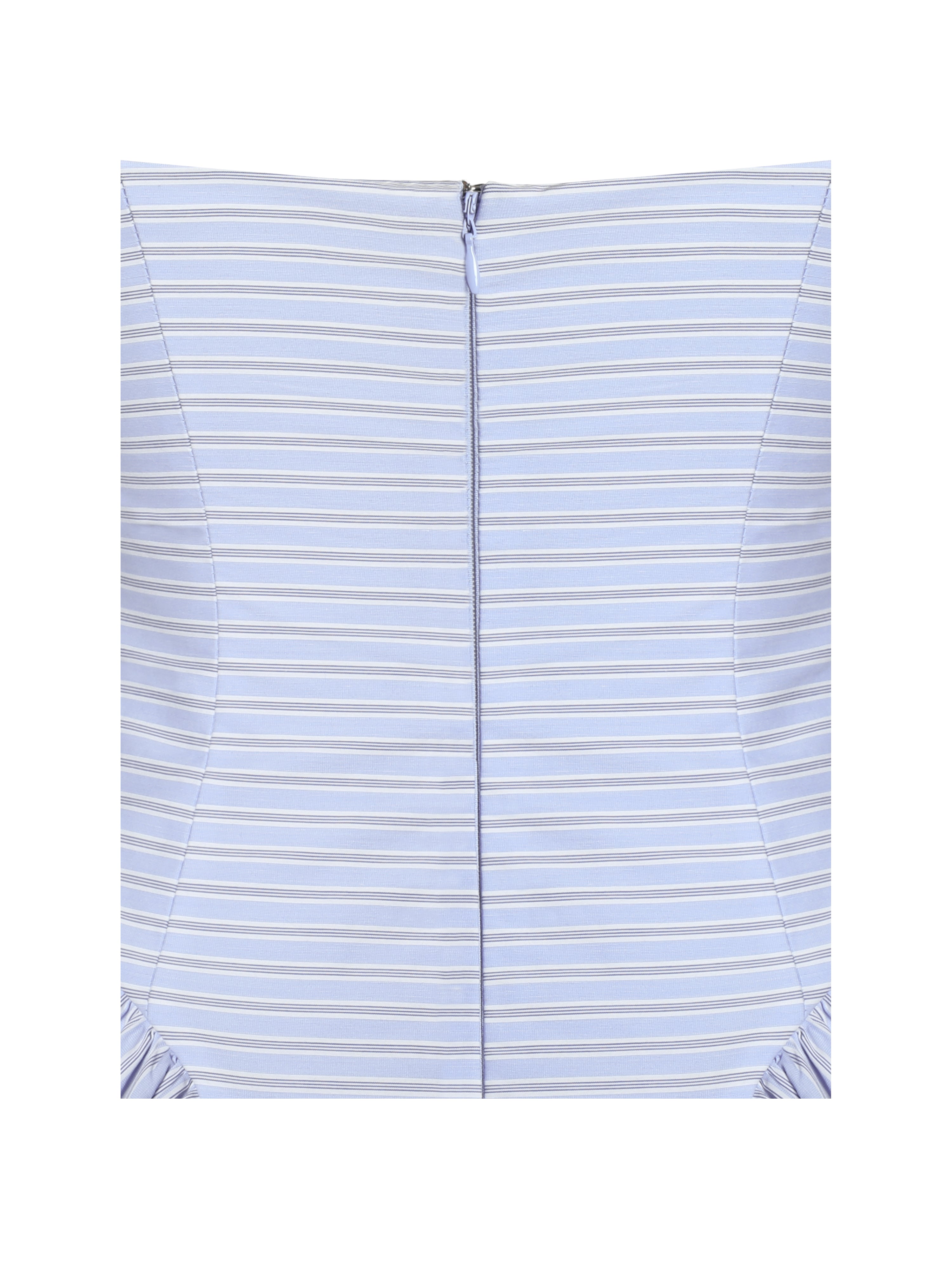 Melody Baby Blue Railroad Stripe Halter Drop Waist Mini Dress