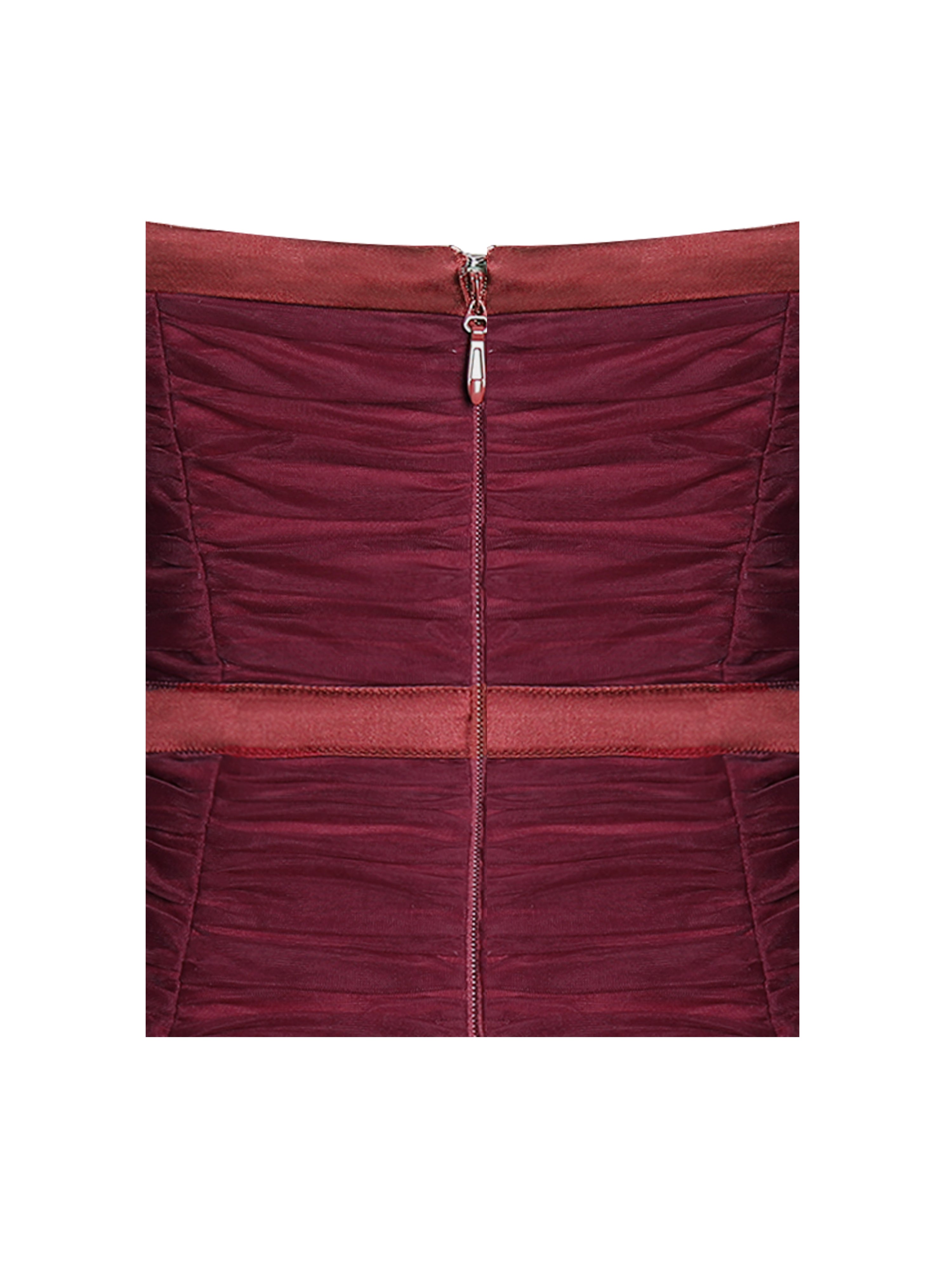 Mabel Burgundy Drop Waist Layered Mesh Midi Puffy Dress with Bow