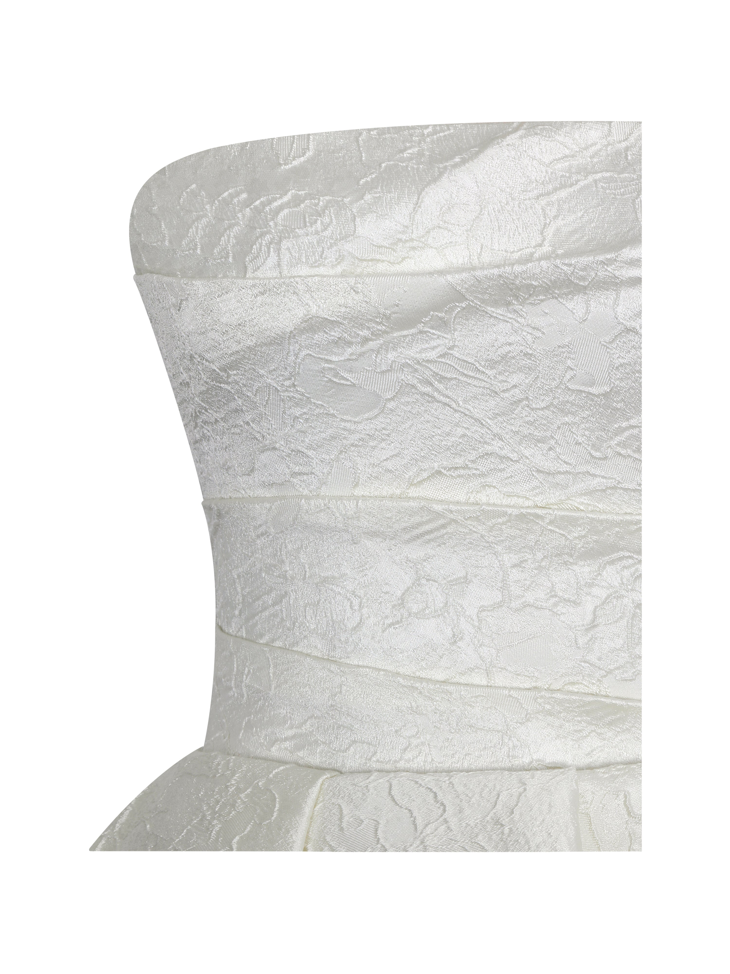 Tomika Ivory Jacquard Dipped Hem Wedding Gown