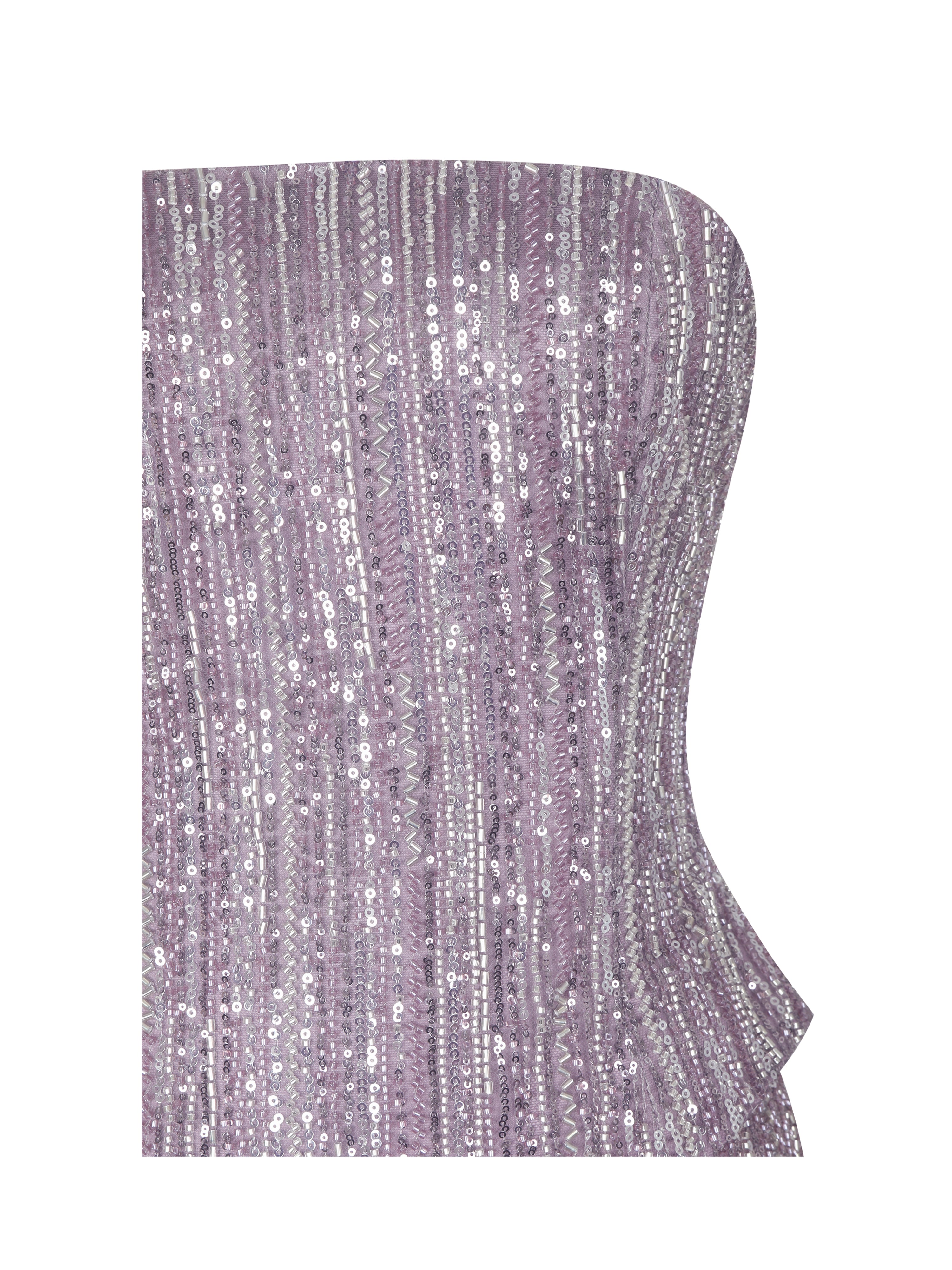 Tosca Beaded Purple Gradient Strapless Peplum Maxi Dress
