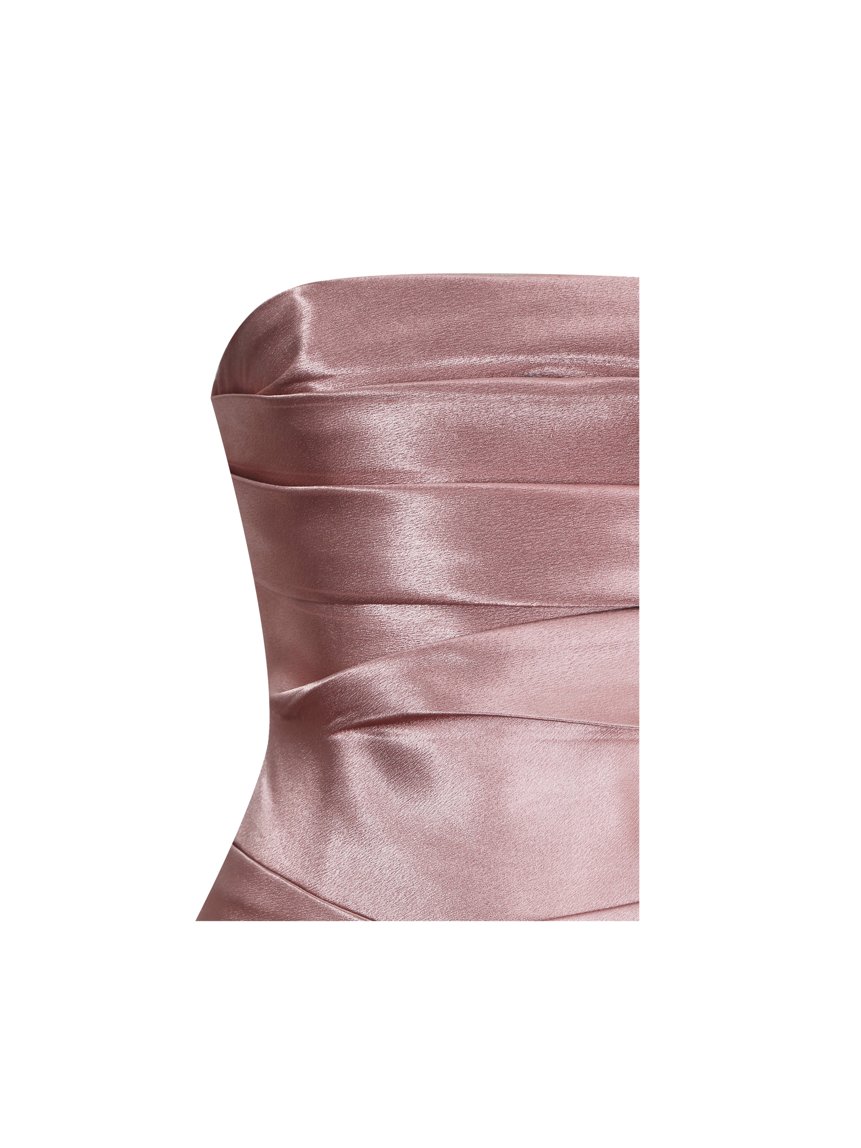 Willette Deep Rose Satin Strapless Gathered Maxi Dress