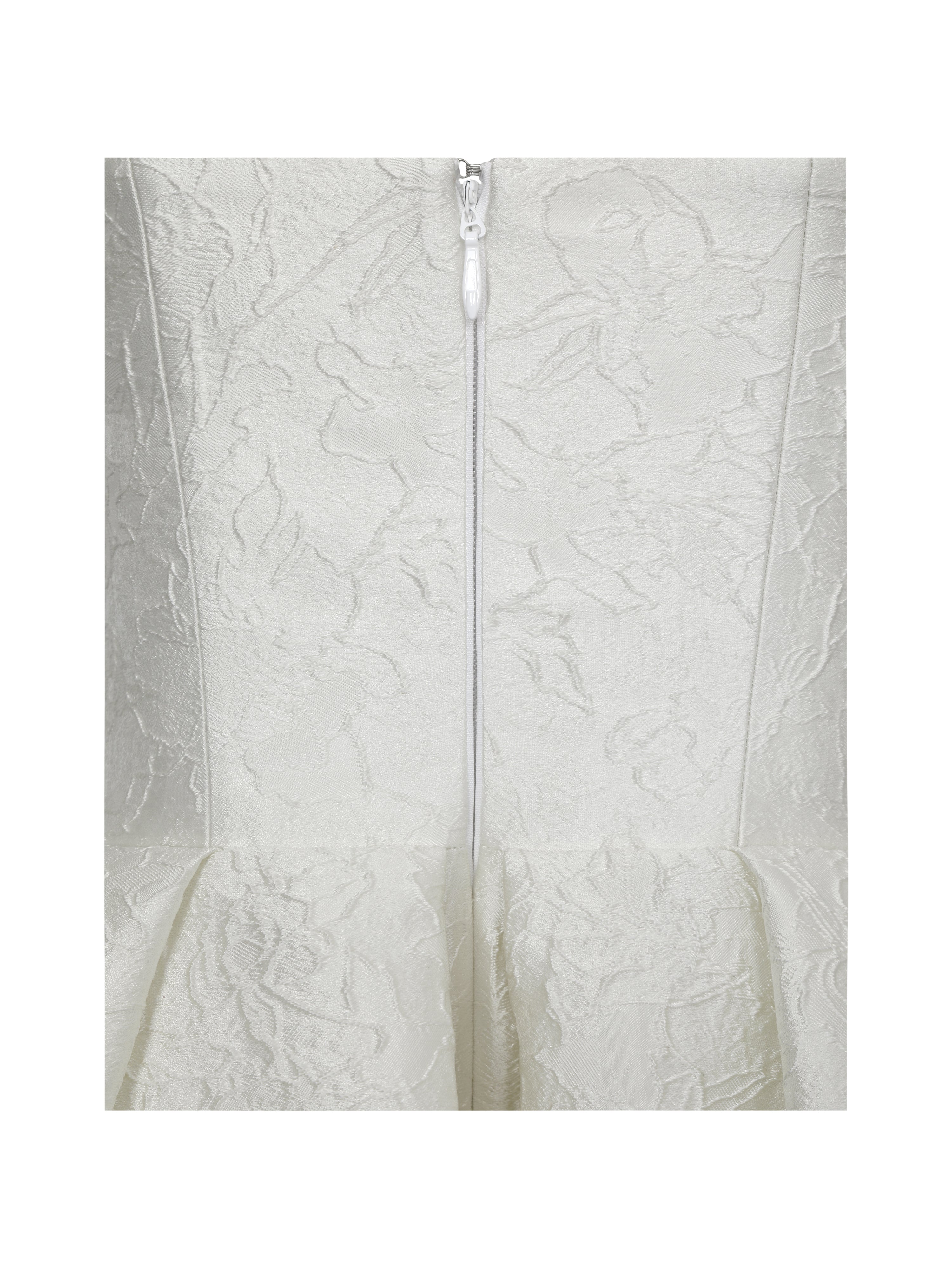 Tomika Ivory Jacquard Dipped Hem Wedding Gown