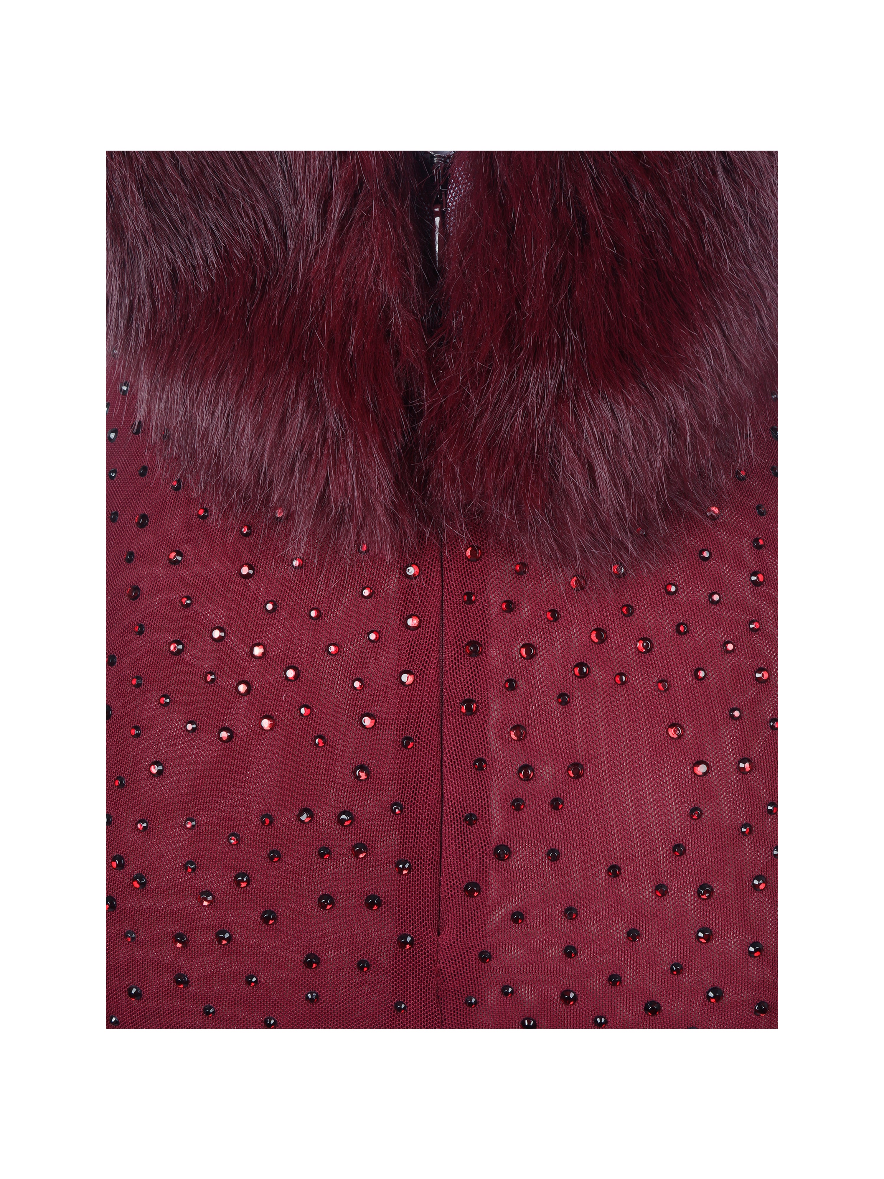 Melrose Burgundy Rhinestone Mesh Low Back Mermaid Dress