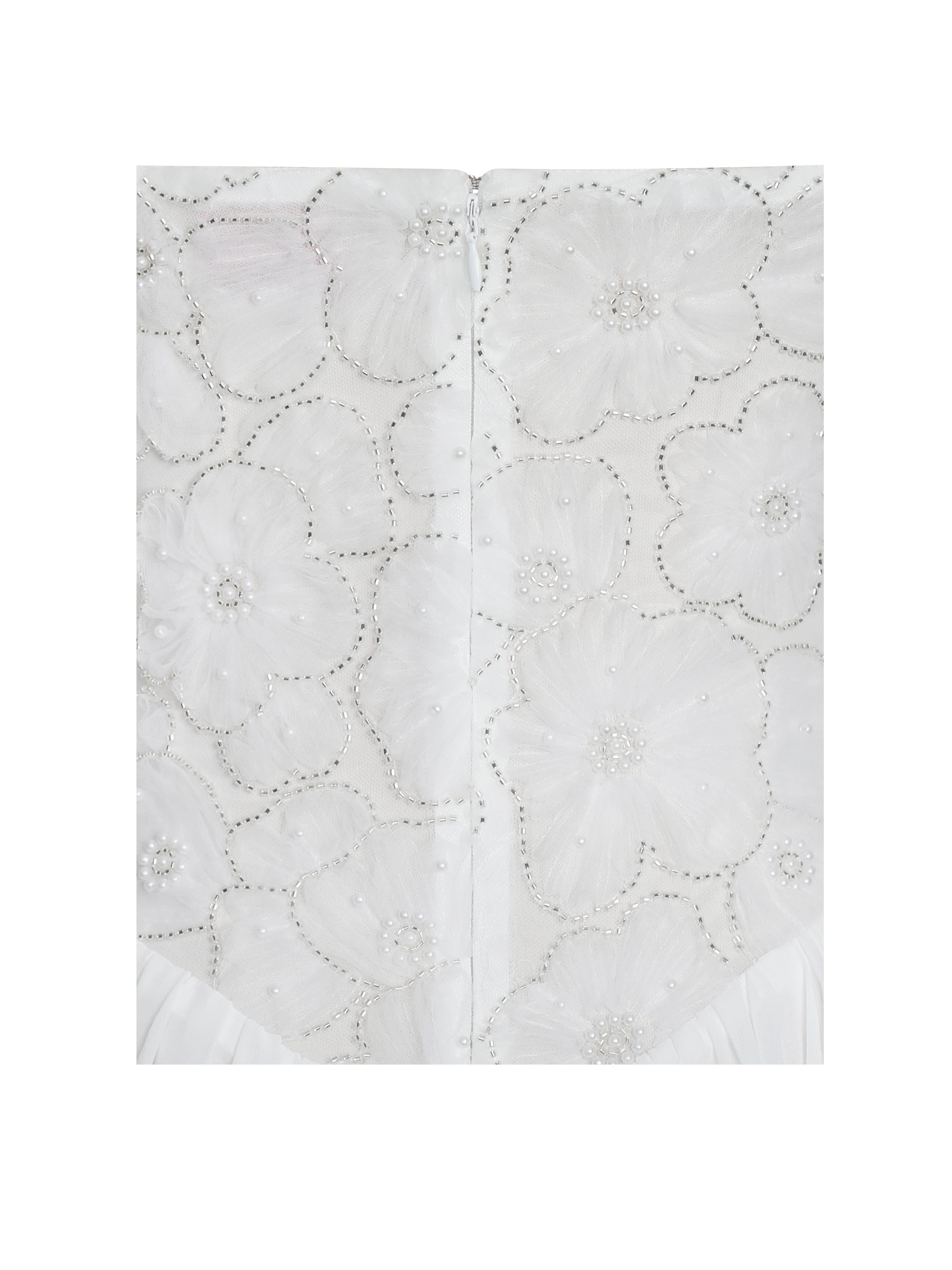 Ucille White Embroidered Chiffon Maxi Dress (Archive Sale)