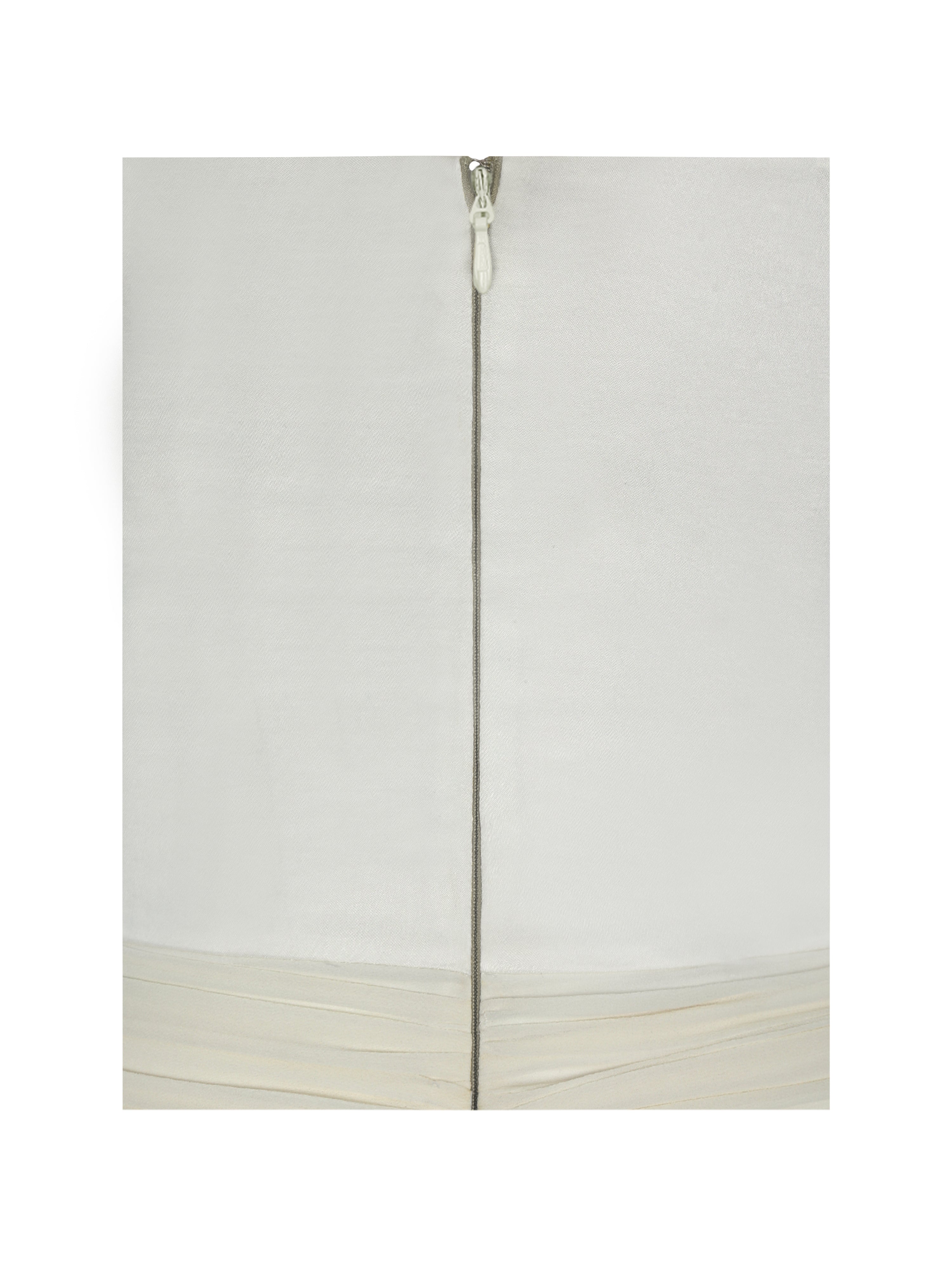 Yvonne Ivory Satin Asymmetrical Ruched Mini Dress
