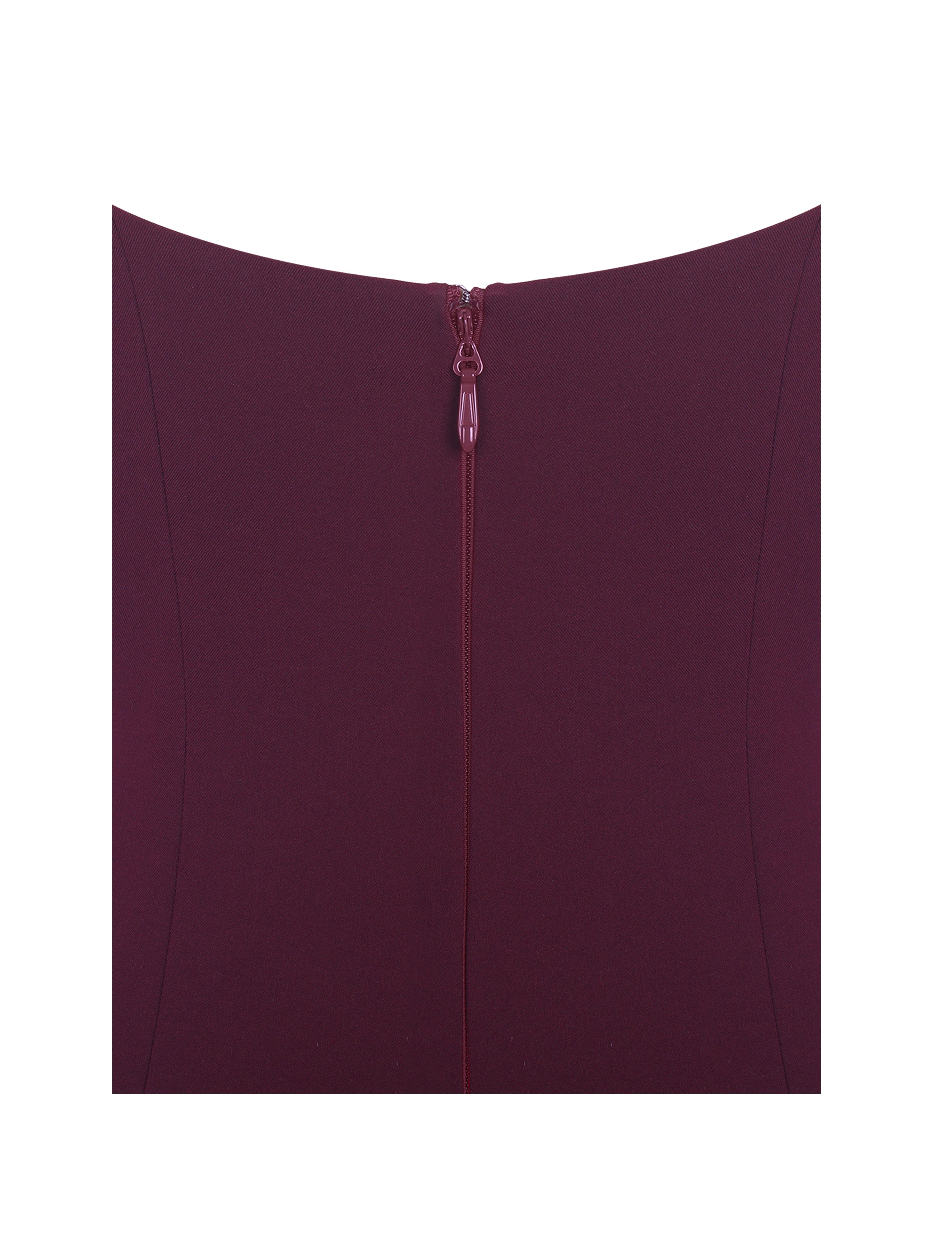 Tori Wine Red Pleated Mini Dress with Chiffon Scarf