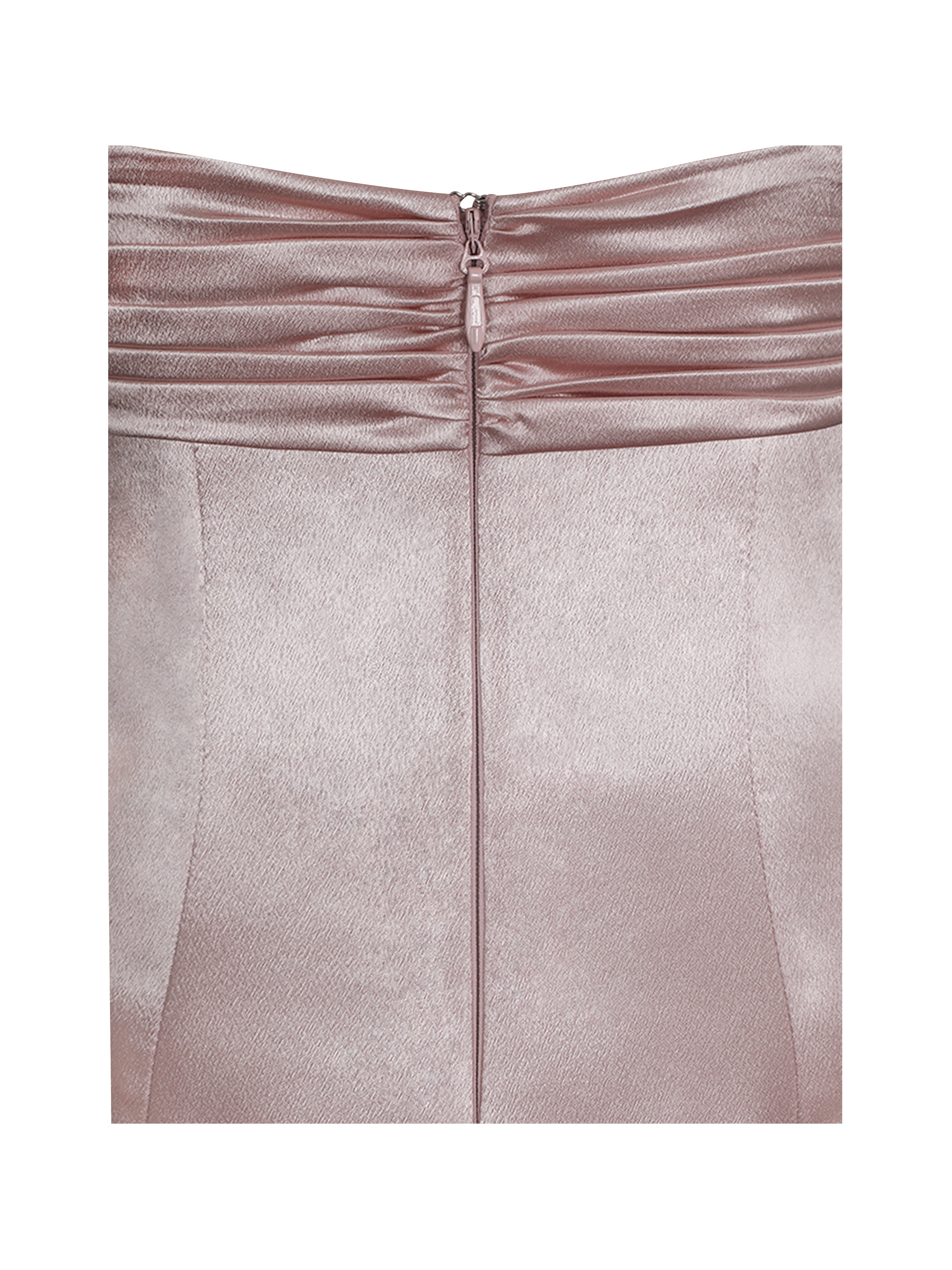 Tullia Dusty Rose Satin Ruched Midi Dress