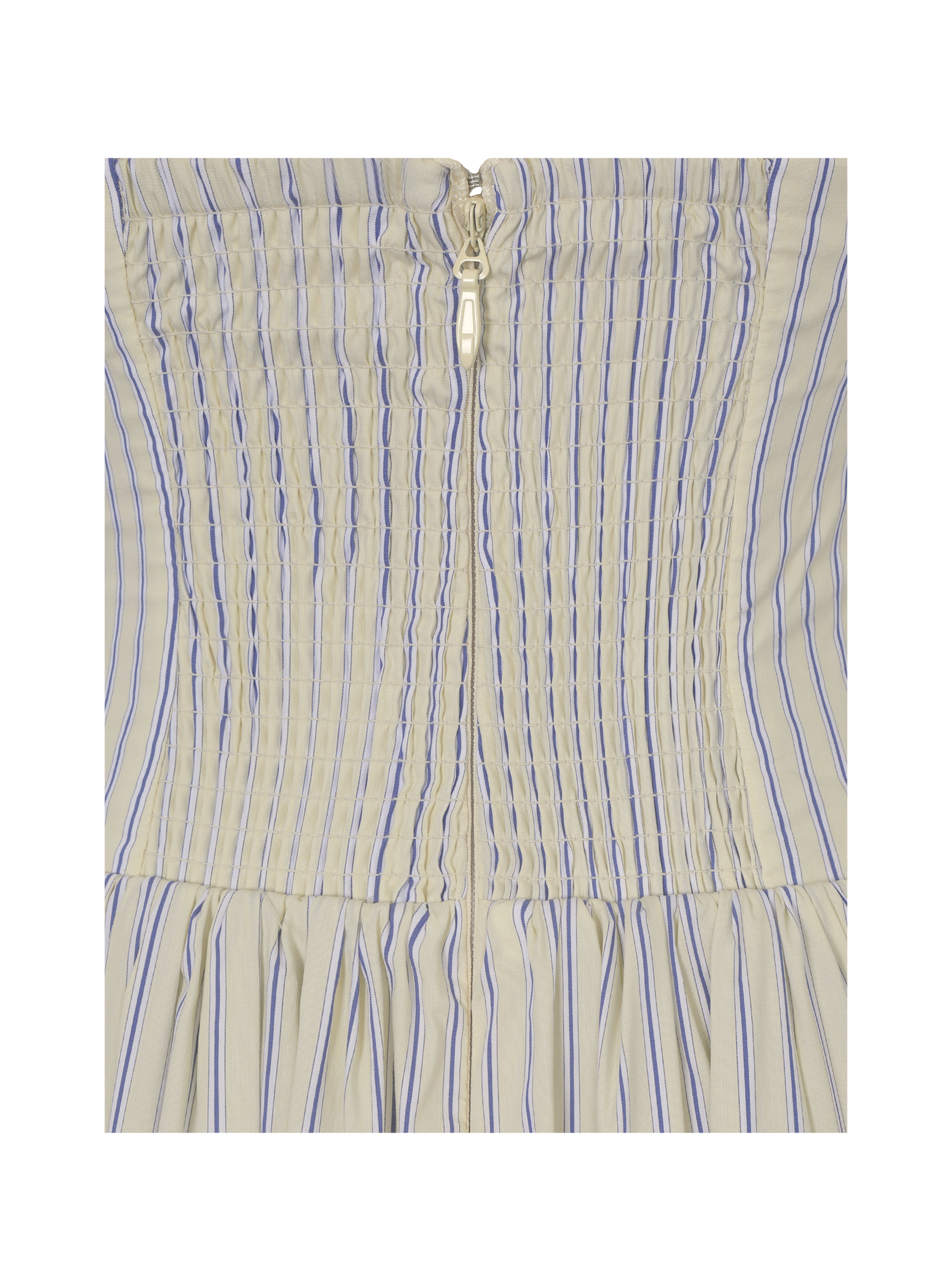 Talise Lemon Yellow Cotton Poplin Stripe Plunging Halter Maxi Dress