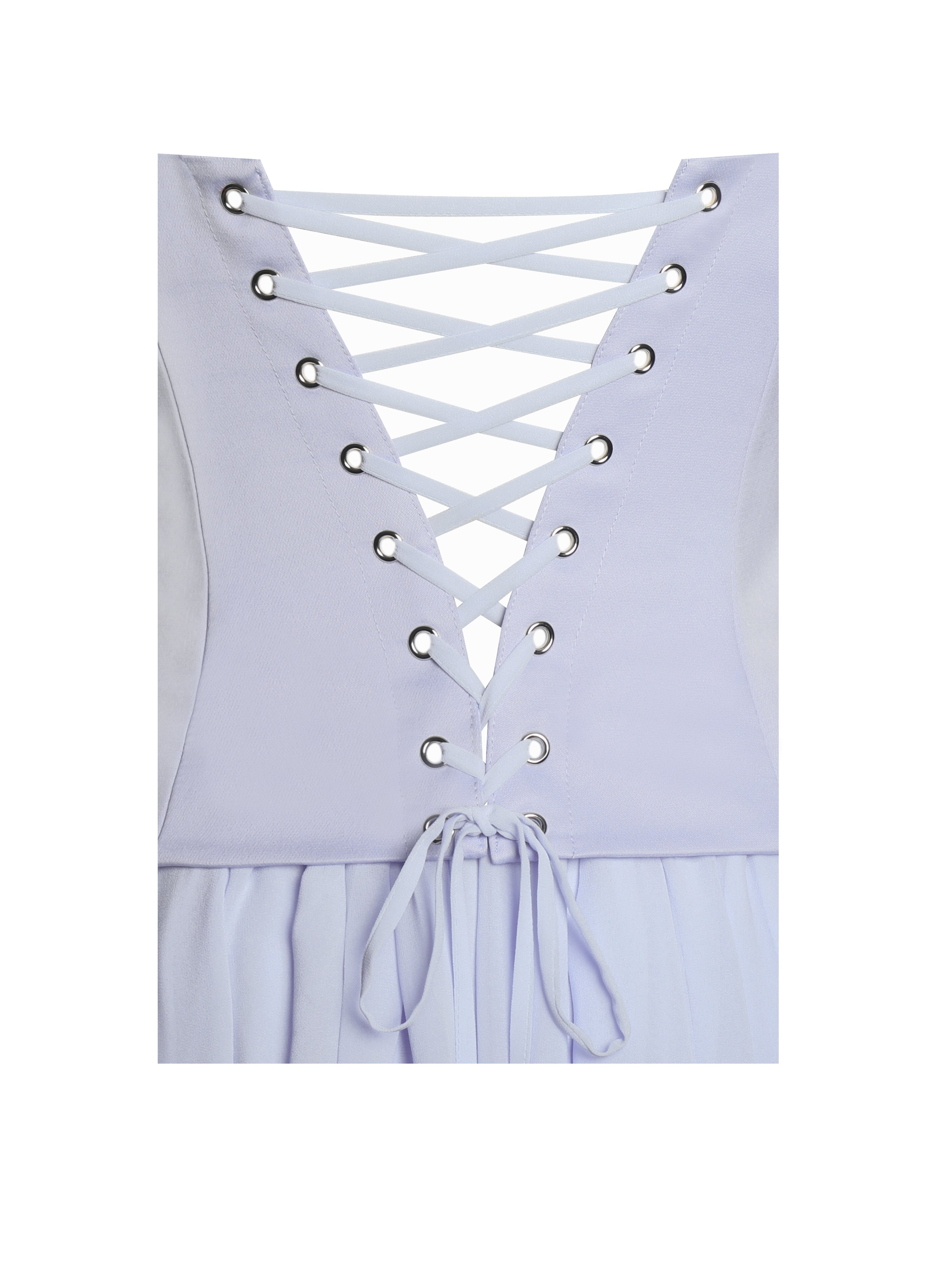 Valentina Baby Blue Boned Curve Edge Peplum Mini Dress