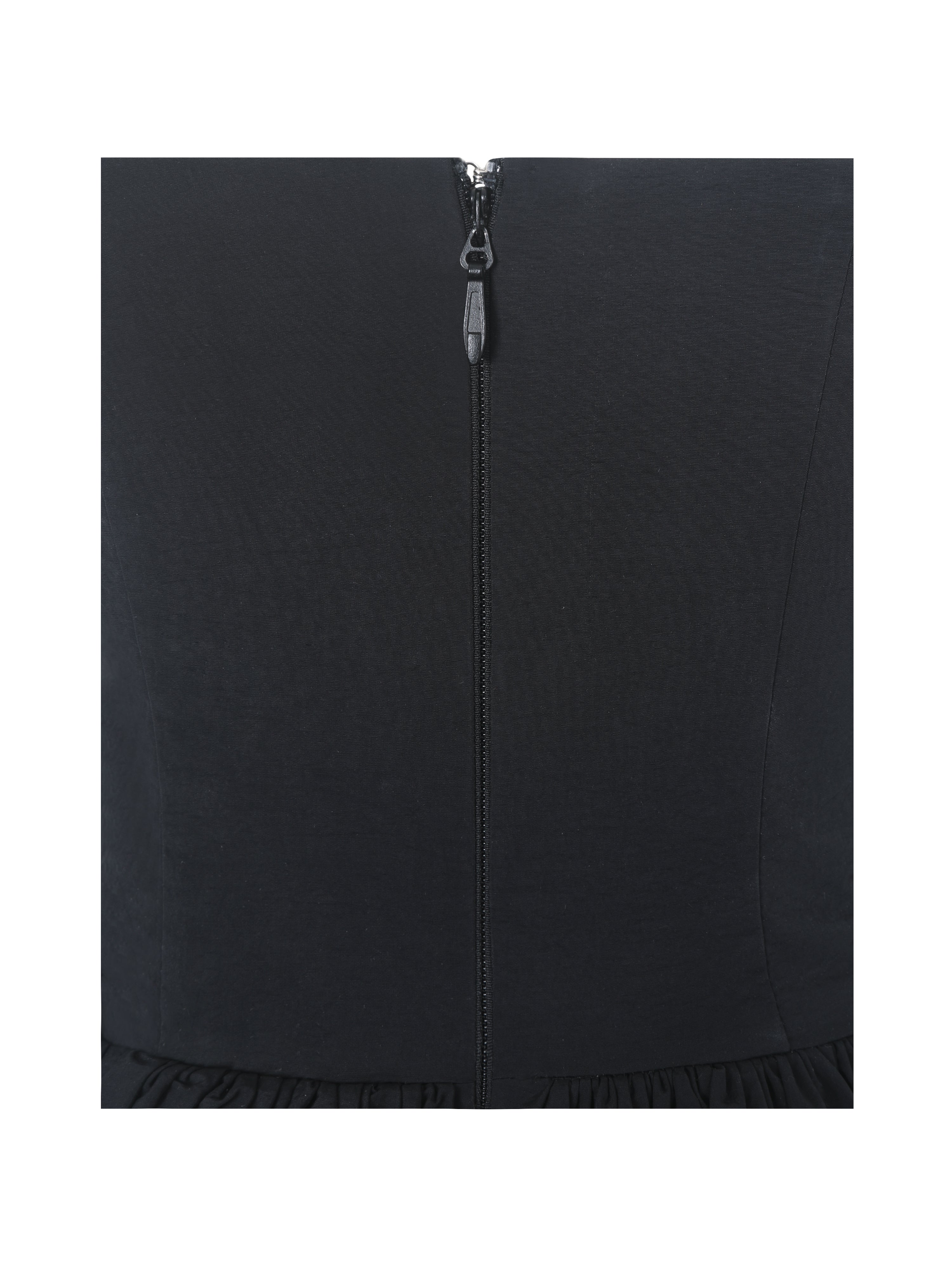 Veradis Black Taffeta Halter Bubble-Hem Midi Dress