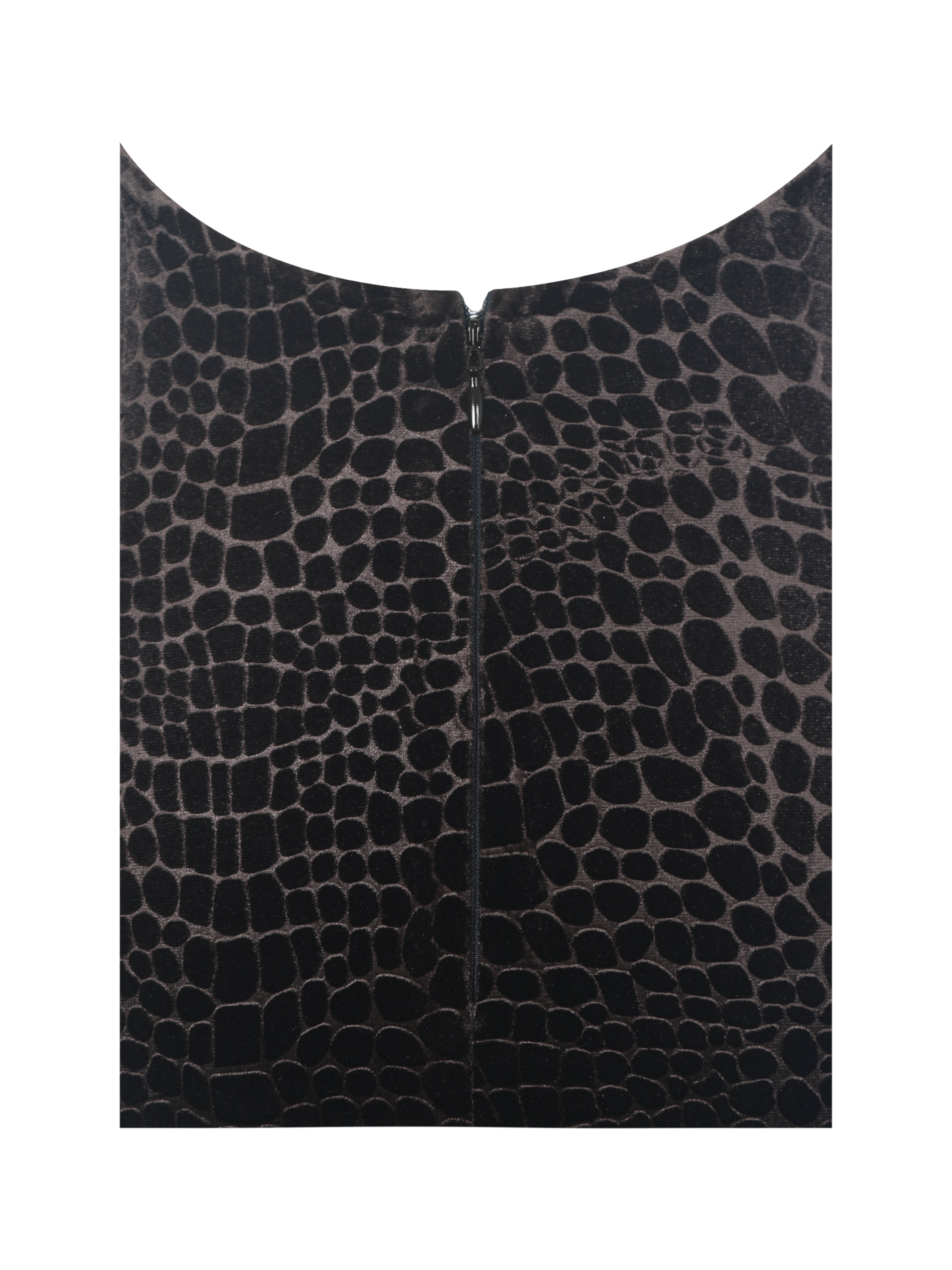 Veronique Brown Croc-Embossed Velvet Cowl Neck Mermaid Maxi Dress