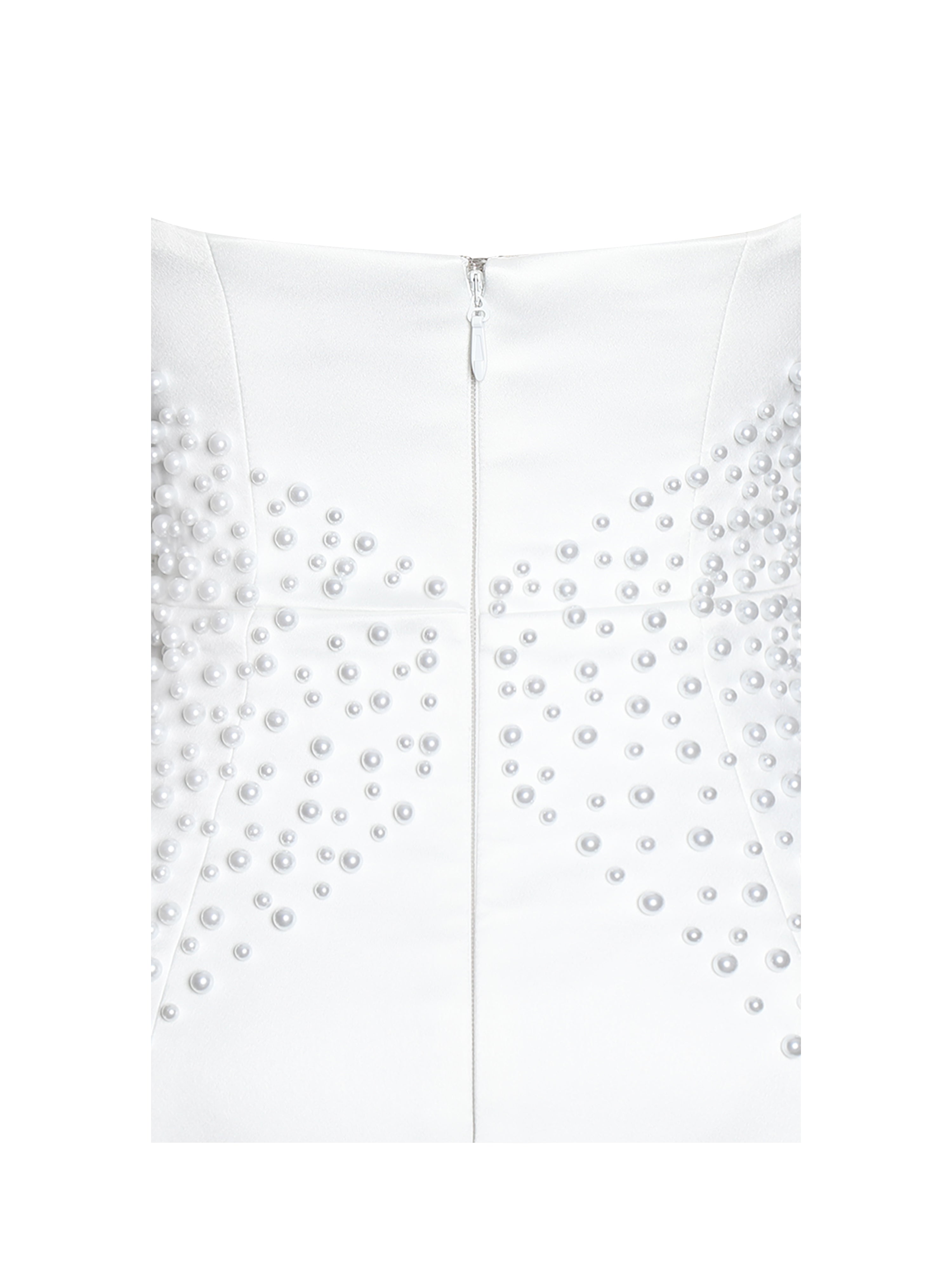 Tais Pearl Beaded Cocoon Shape Sleeveless Mini Dress