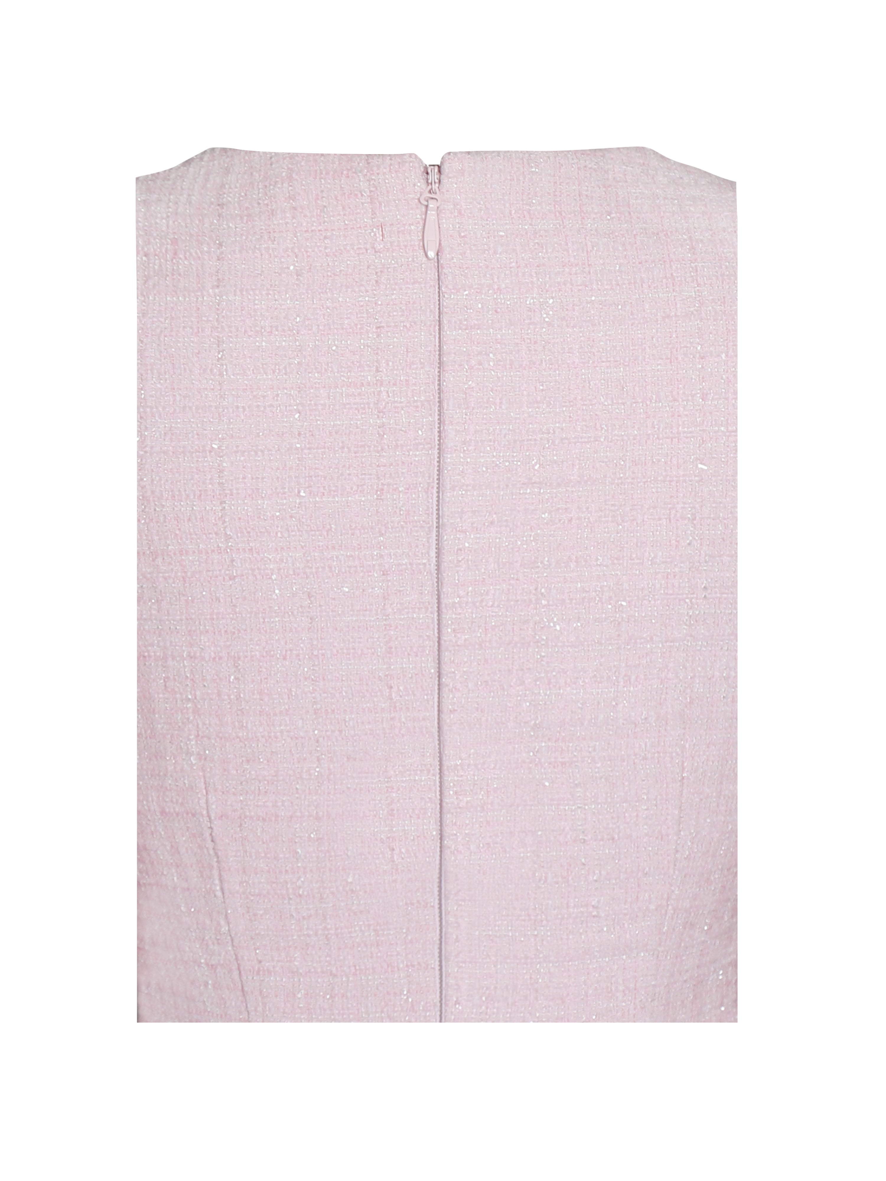 Tae Pink Tweed Long Sleeve Drop Waist Mini Dress (Archive Sale)