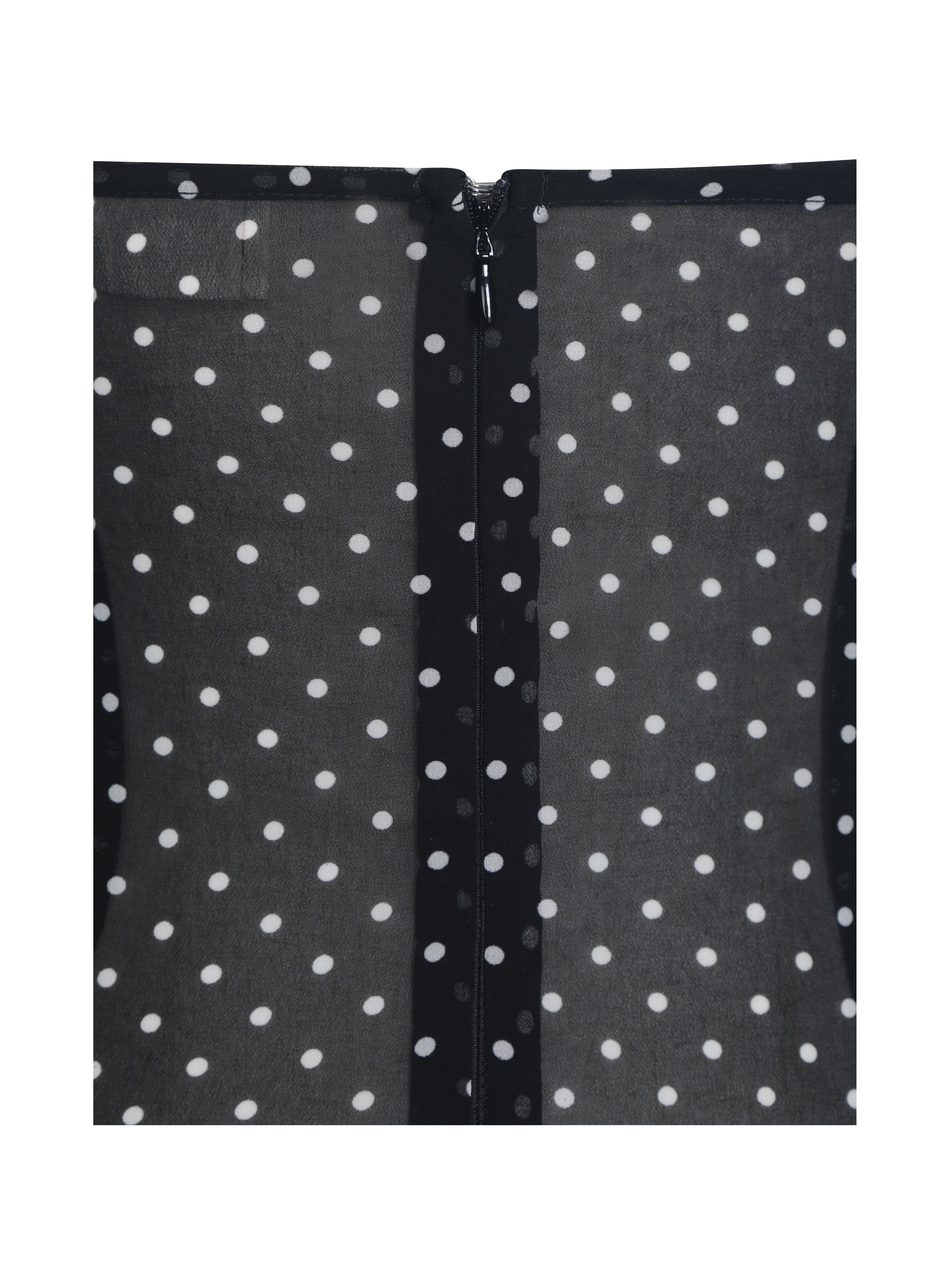 Yadira Black Base Polka Dot Chiffon Maxi Dress