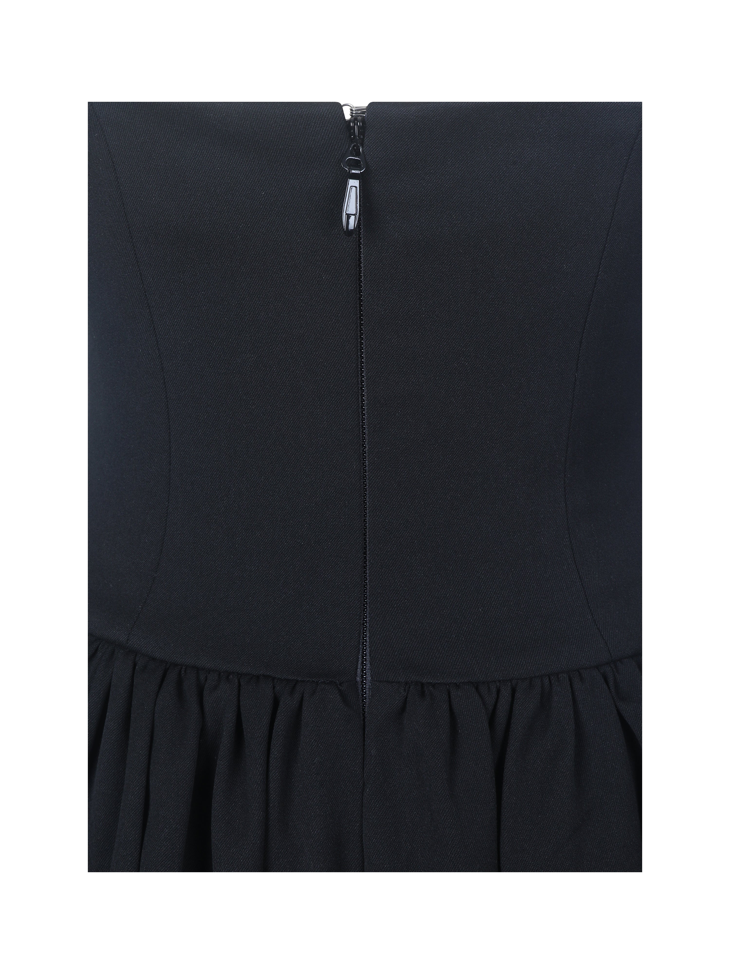 Delaney Black Lapel Halter Midi A-Line Dress