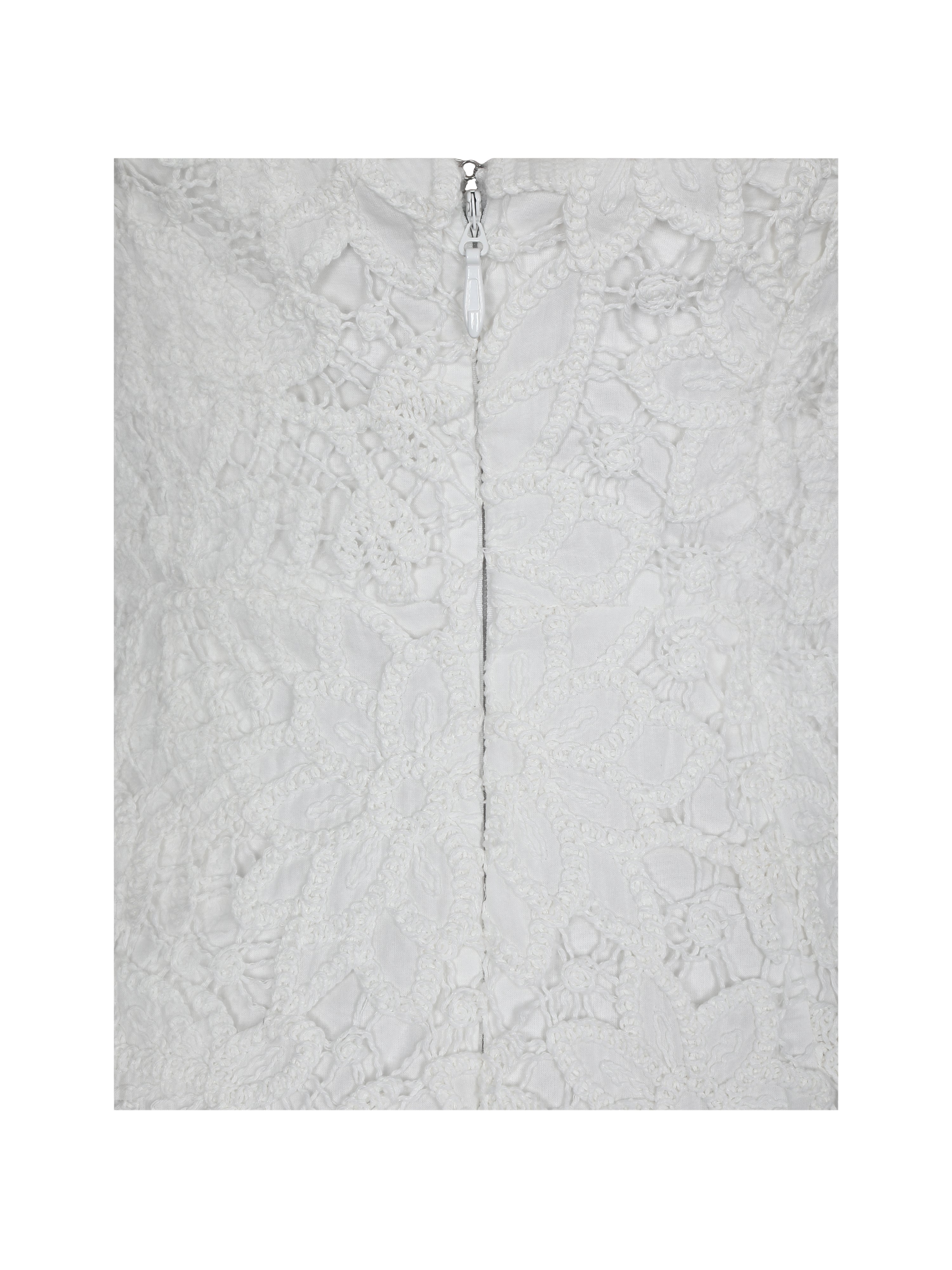 Ignacia White Cotton Lace Halter A-Line Mini Dress