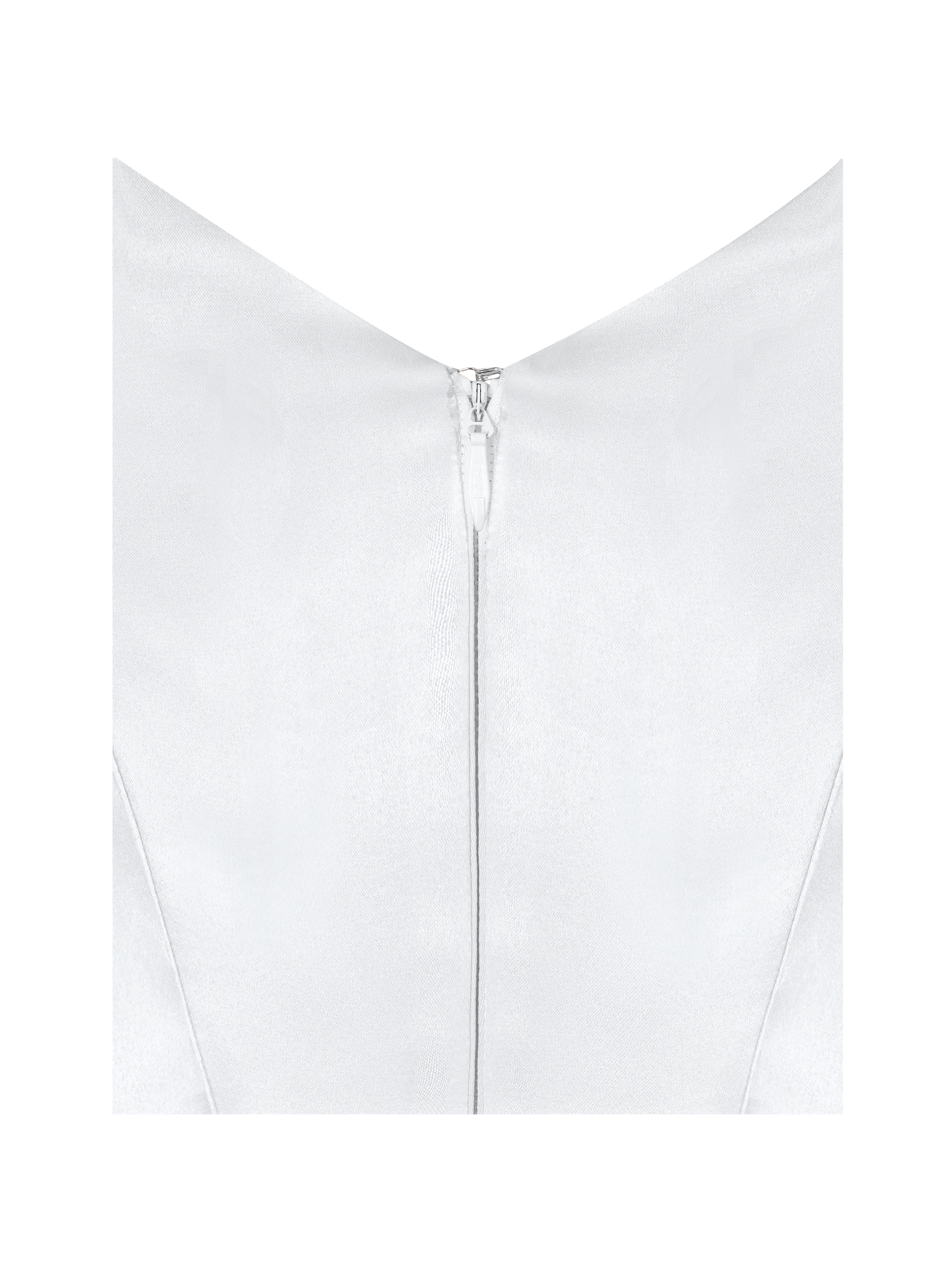 Unna White Satin Bardot Cowl Wedding Gown (PREORDER)