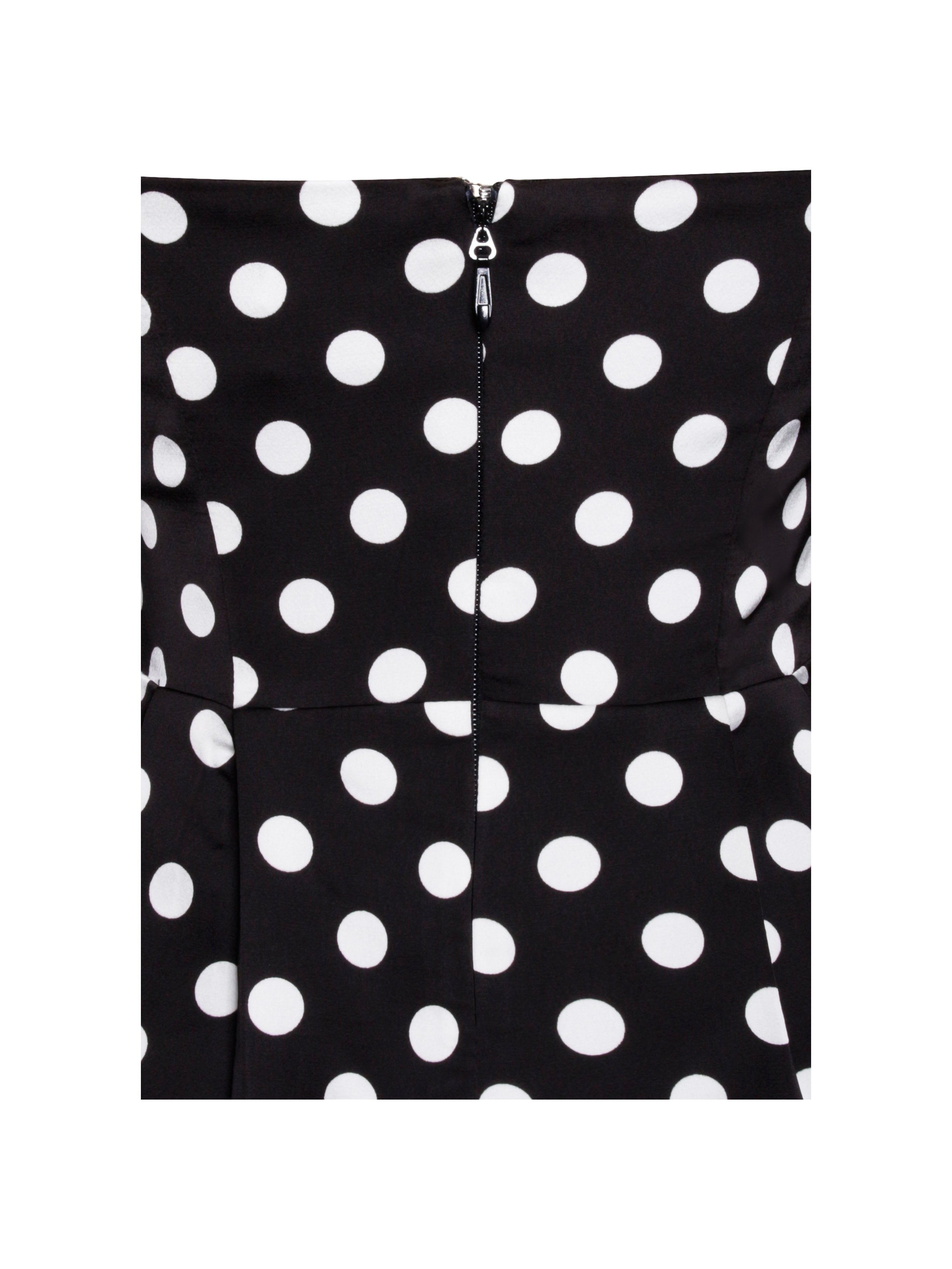 Tahira Black Polka Strapless Mini Dress with Bow (Archive Sale)