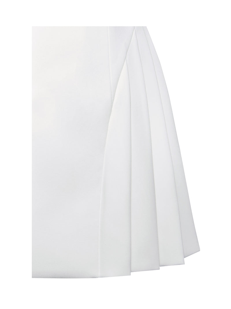 Delia White Blazer Dress with Pleated Detail