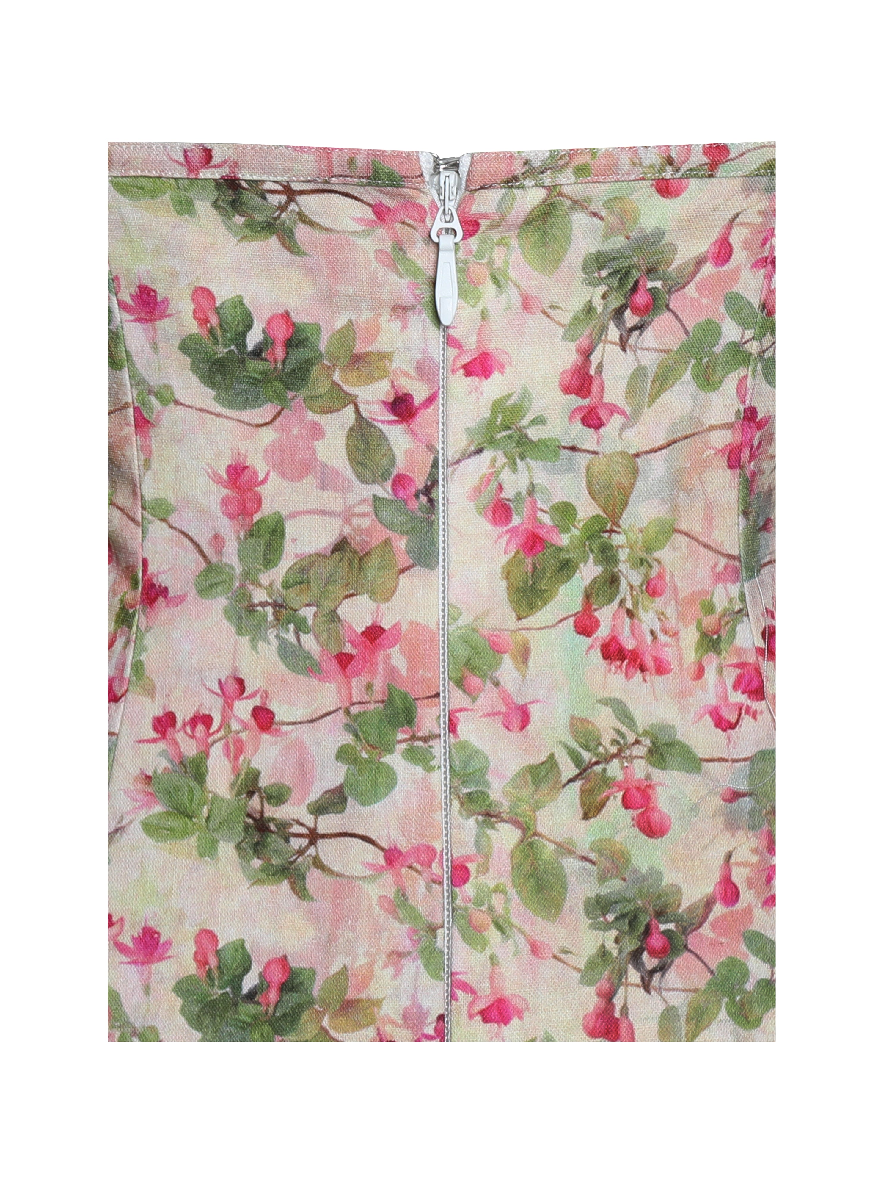 Mackenzie Green and Pink Floral Print Halter Linen Mini Dress