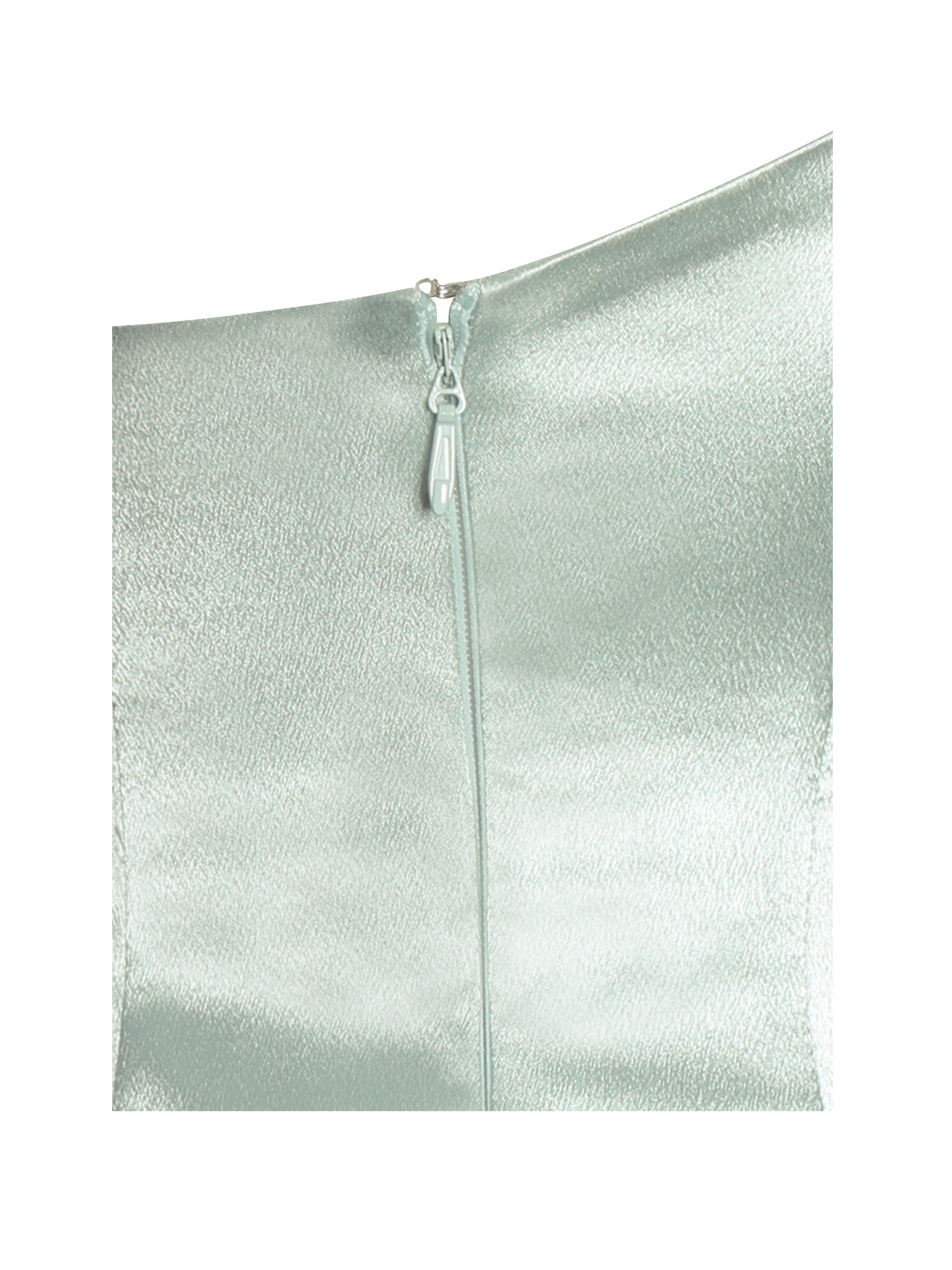 Lael Mint Green Back Button Trailing Gown